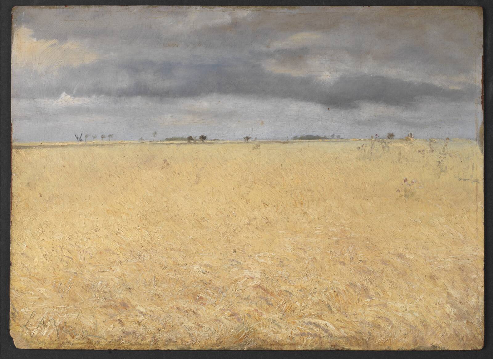 En rugmark ved landsbyen Ring, L.A. Ring, 1887