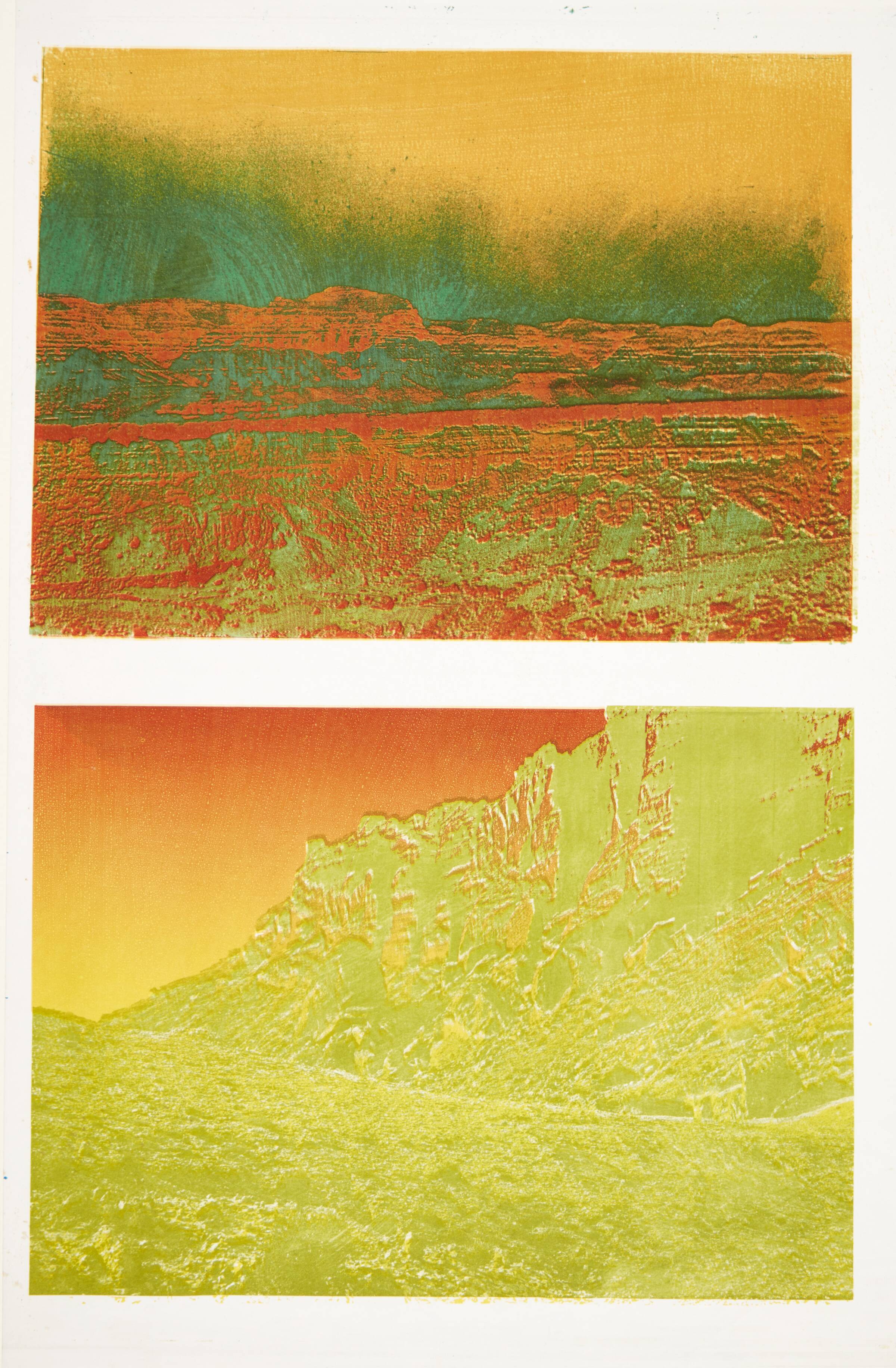 To ørkenlandskaber med bjerge, Susanne Mark, 1976