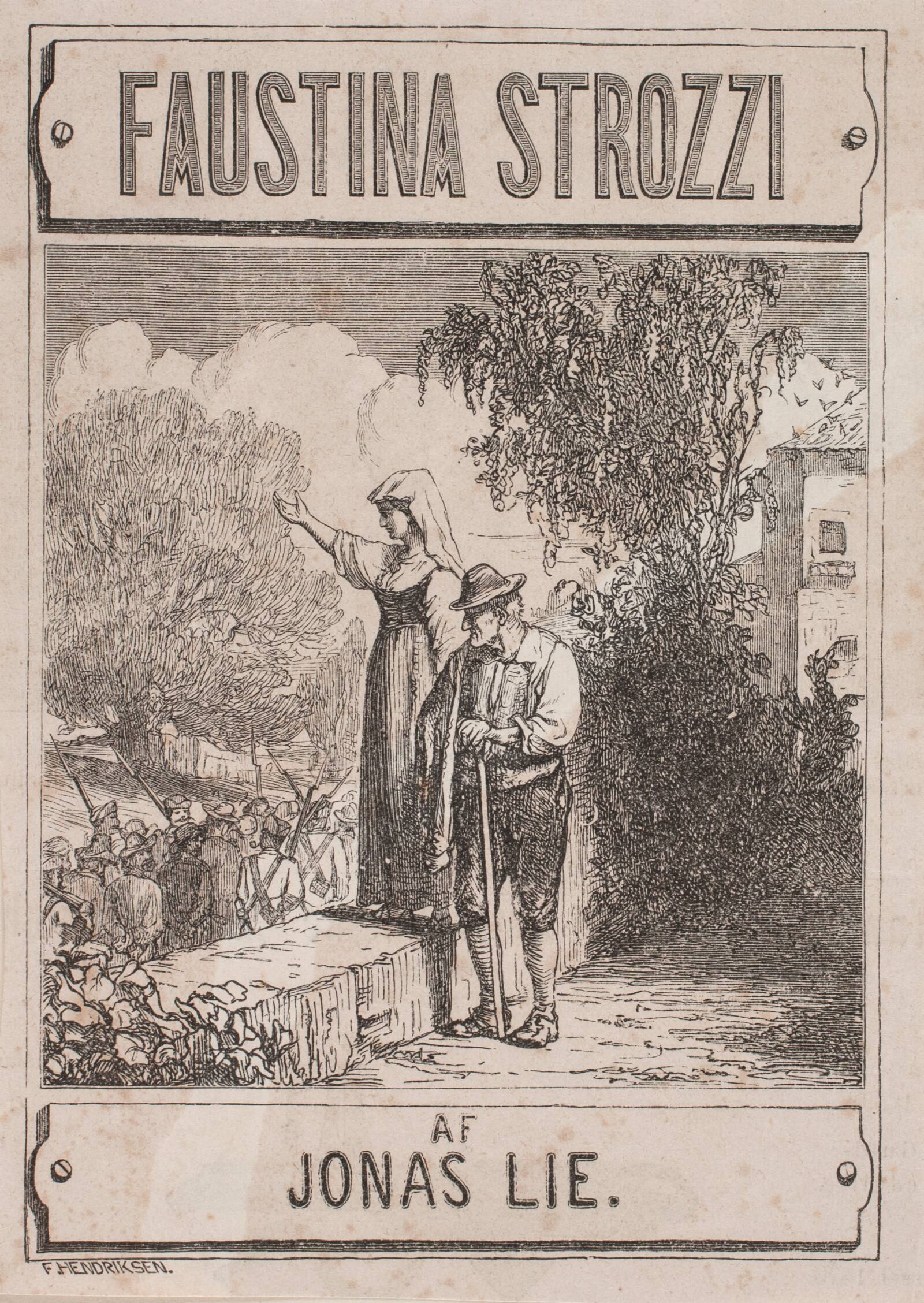 Titelblad til Jonas Lie, "Faustina Strozzi", Waldemar Bøhme, 1875-1901