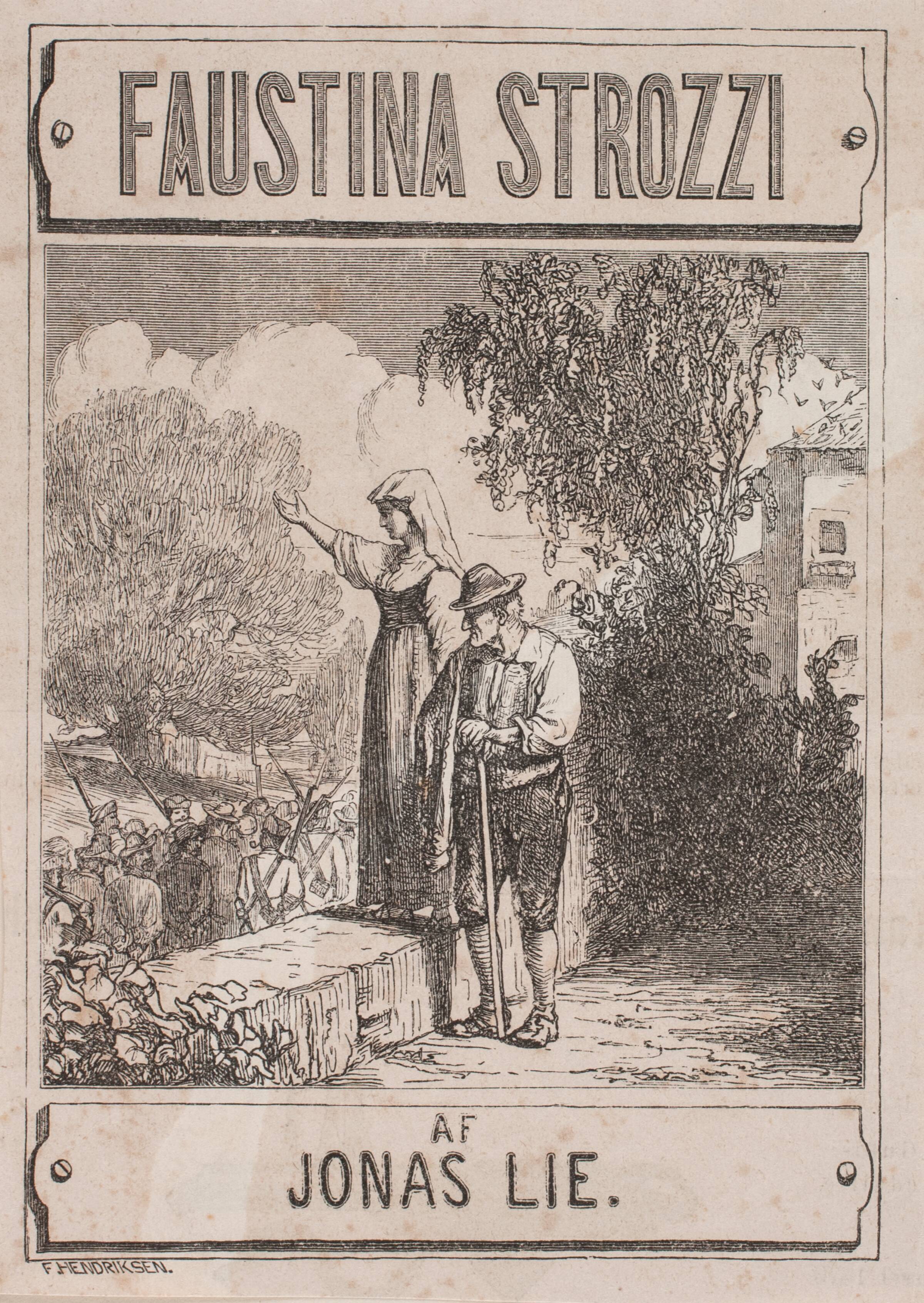Titelblad til Jonas Lie, "Faustina Strozzi", Waldemar Bøhme, 1875-1901