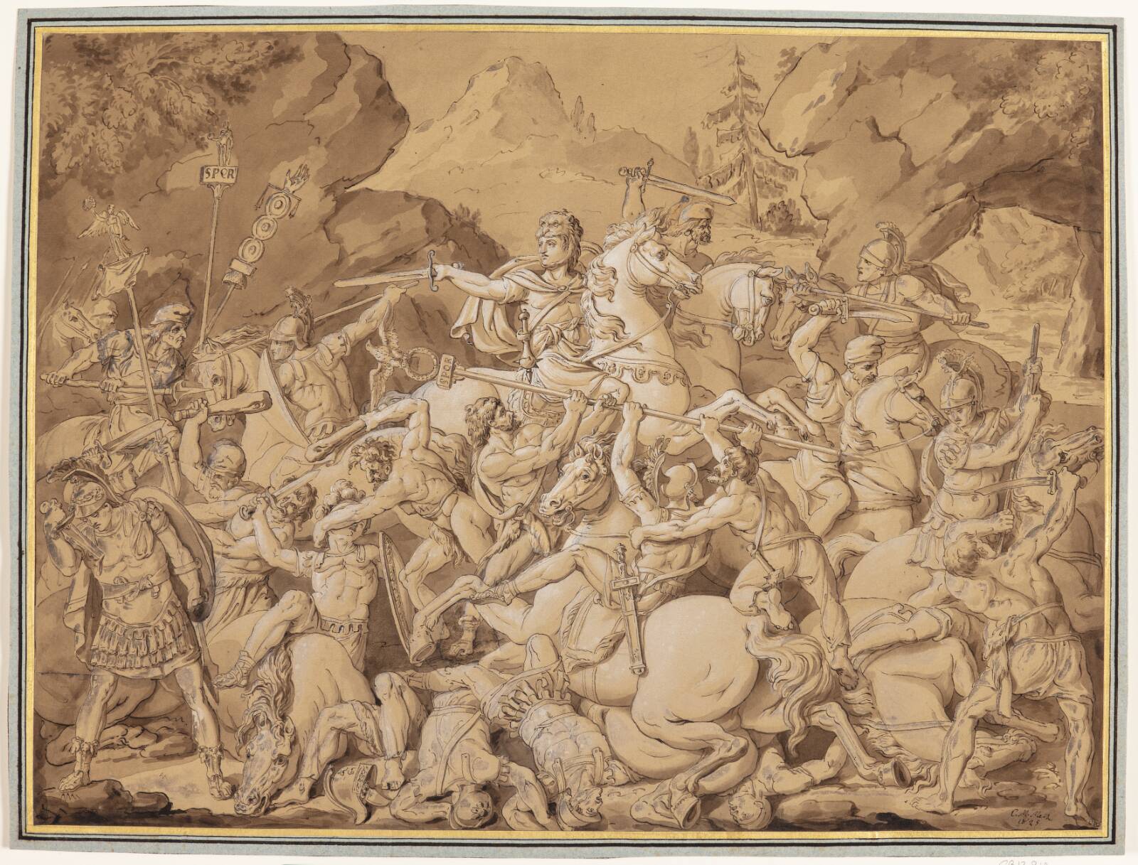 Antik slagscene, Conrad Martin Metz, 1749-1827
