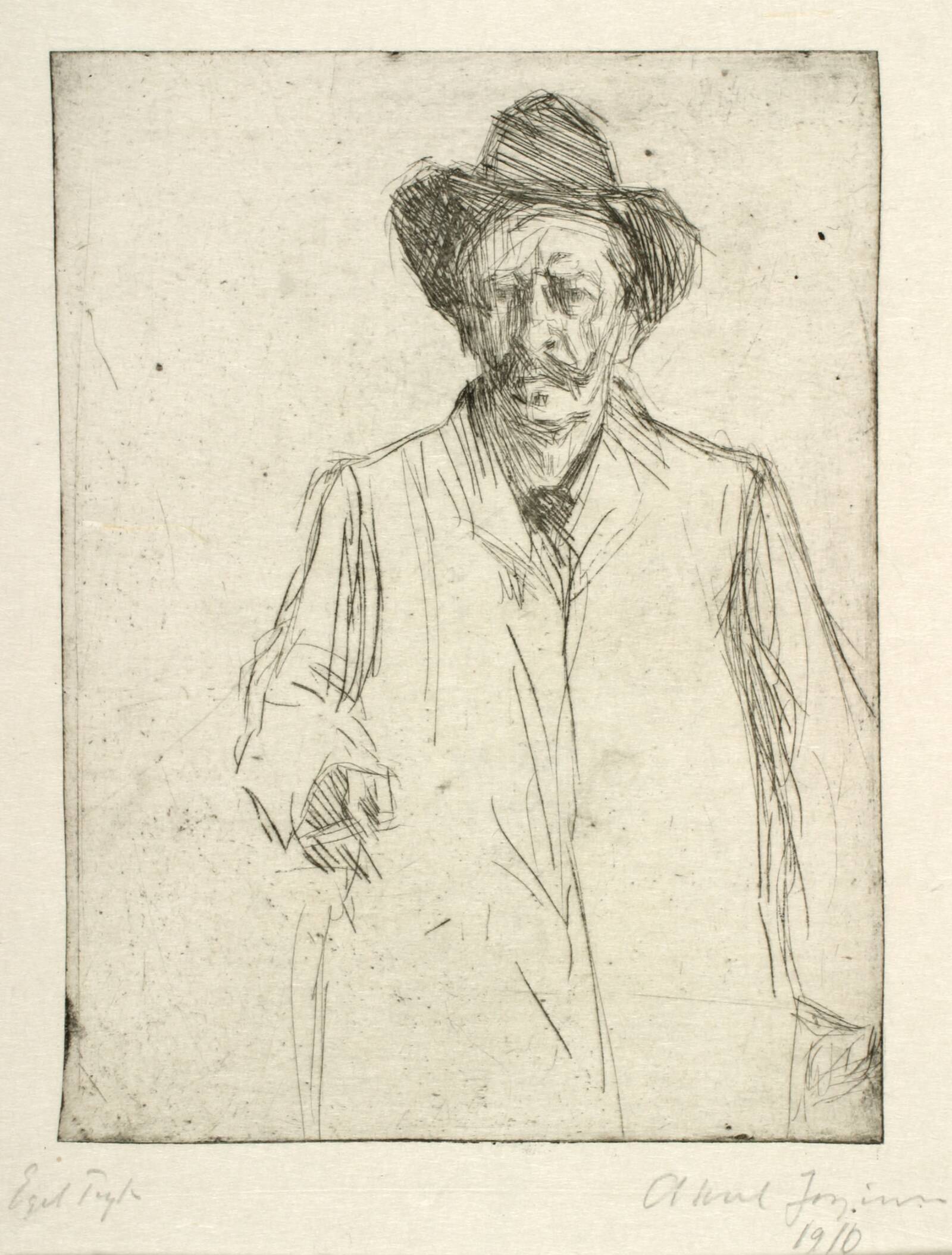 Restauratør Lorry Feilberg med hat, Aksel Jørgensen, 1910