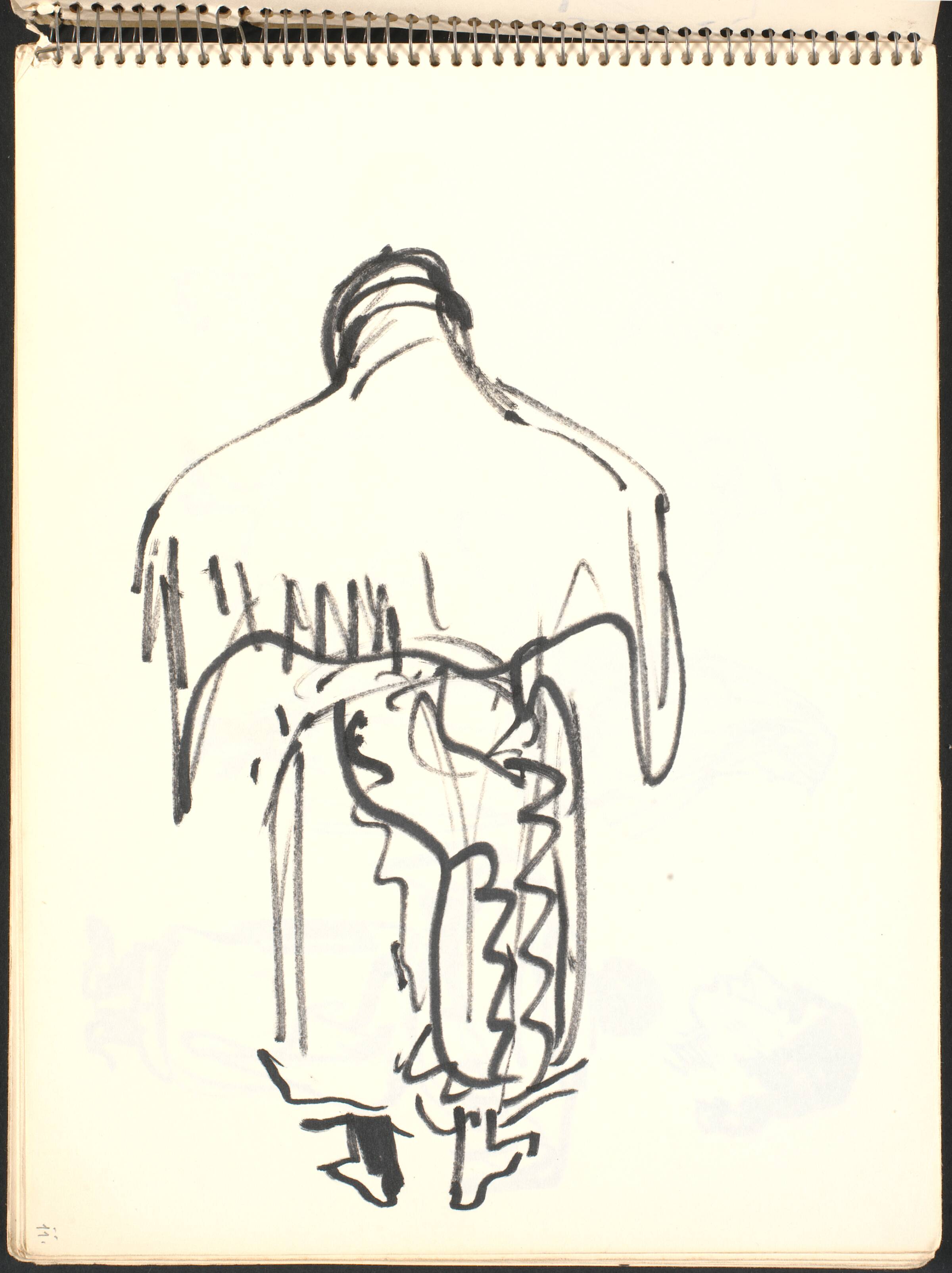 Rygvendt figur med stor kappe, Gottfred Eickhoff, 1952