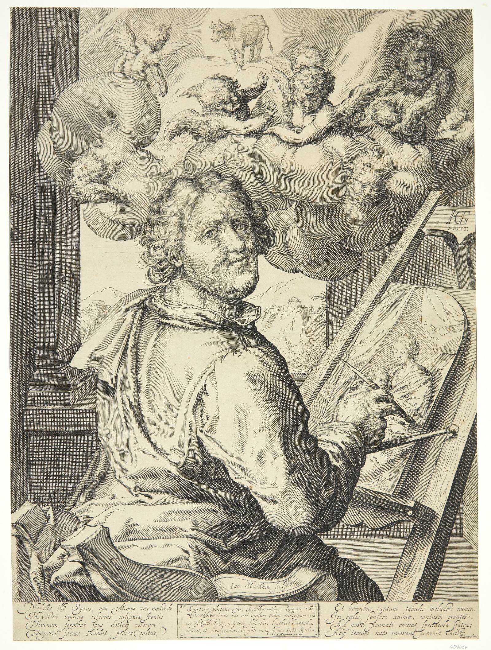 Sankt Lukas malende Jomfru Maria, Jacob Matham, 1614