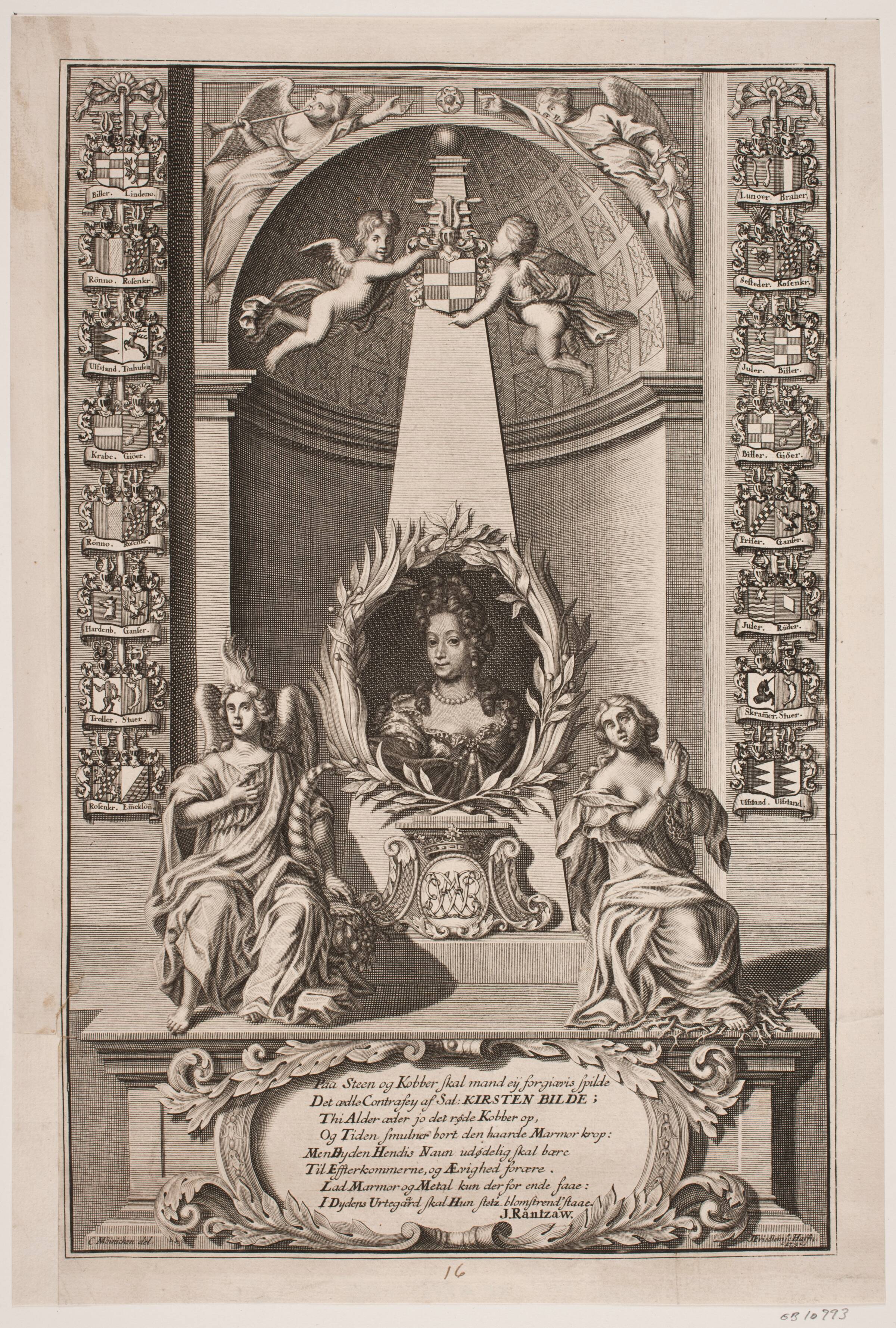 Kirsten Bille, gift med Otto Skeel, Johan Friedlein, 1705