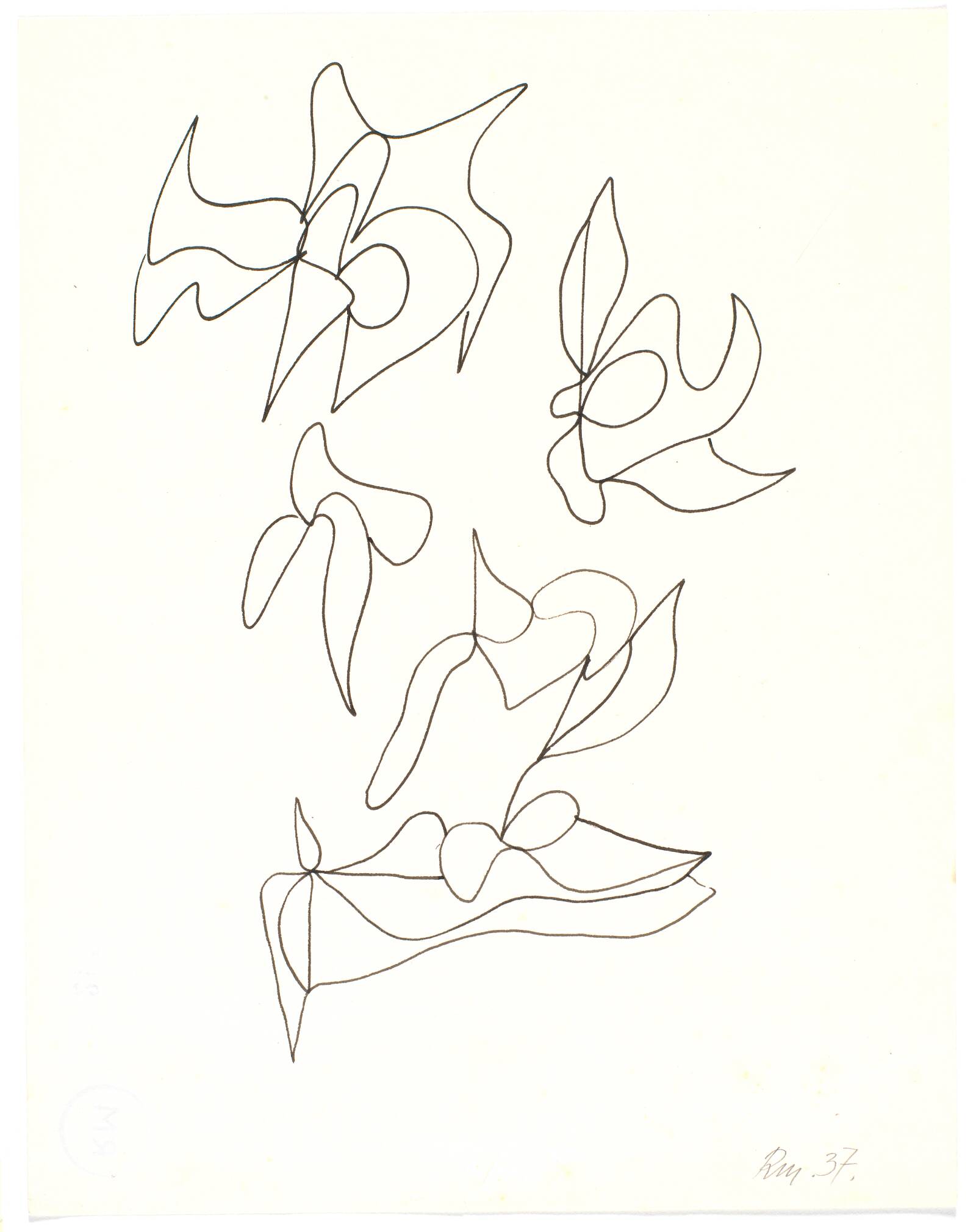 Biomorfe figurationer: Ansigt, Richard Mortensen, 1938-1940
