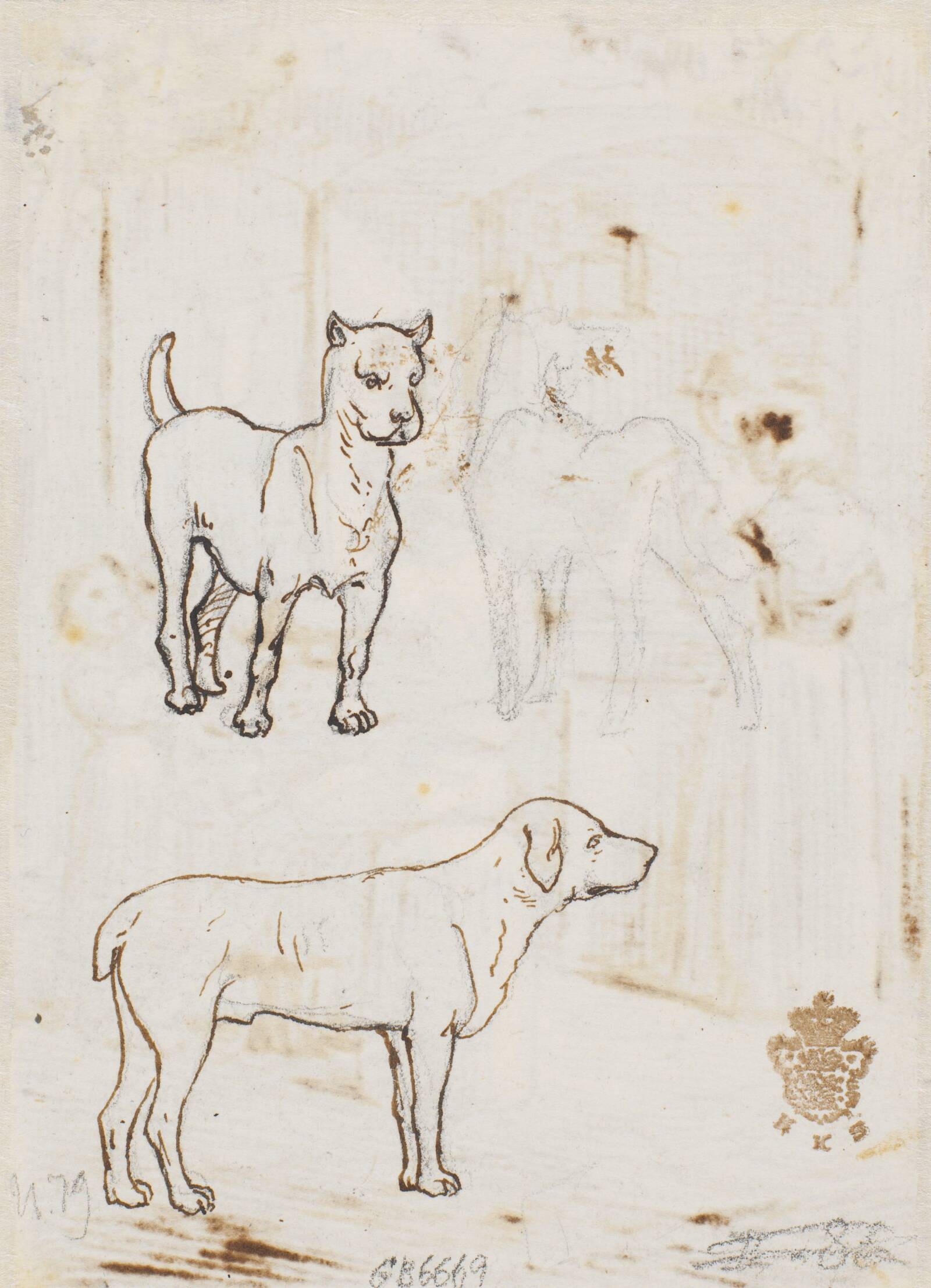 To hunde, Wilhelm Marstrand, 1810-1873