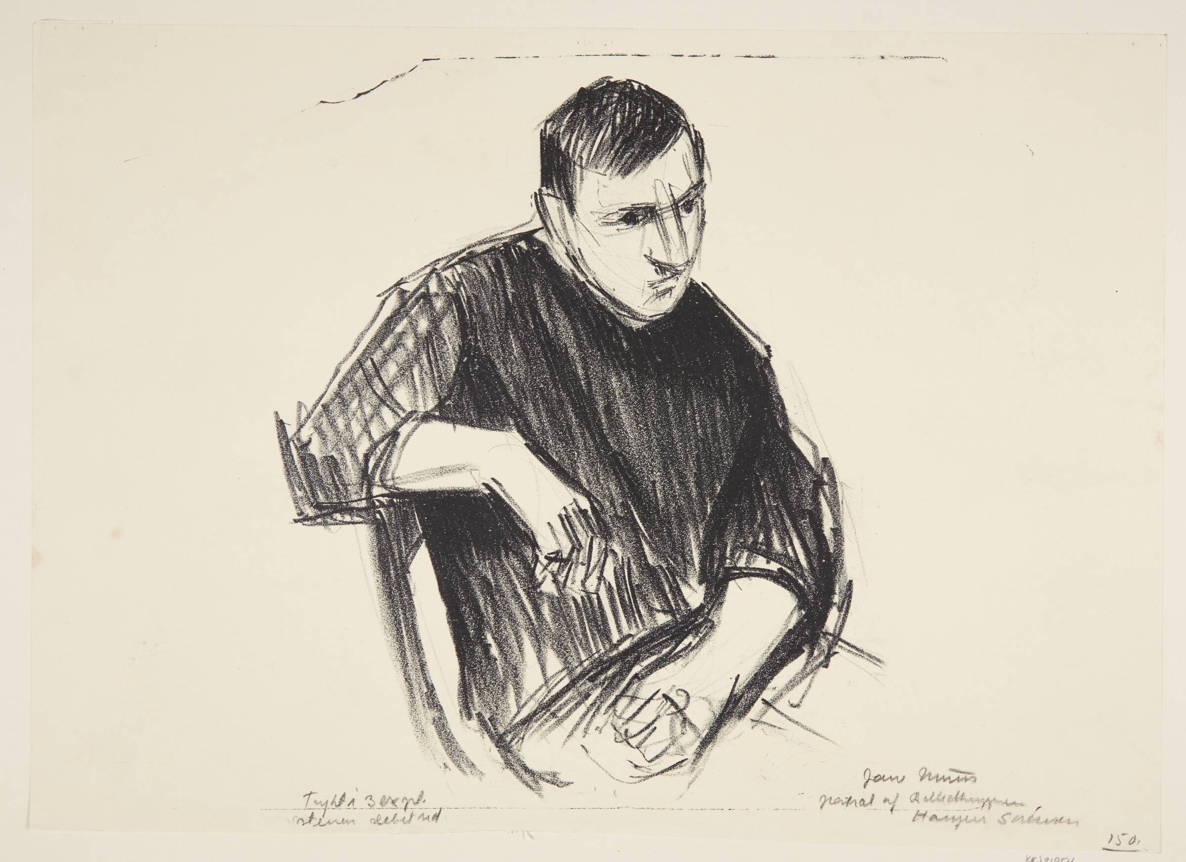 Portræt af billedhuggeren Haugen Sørensen, Jane Muus, 1957