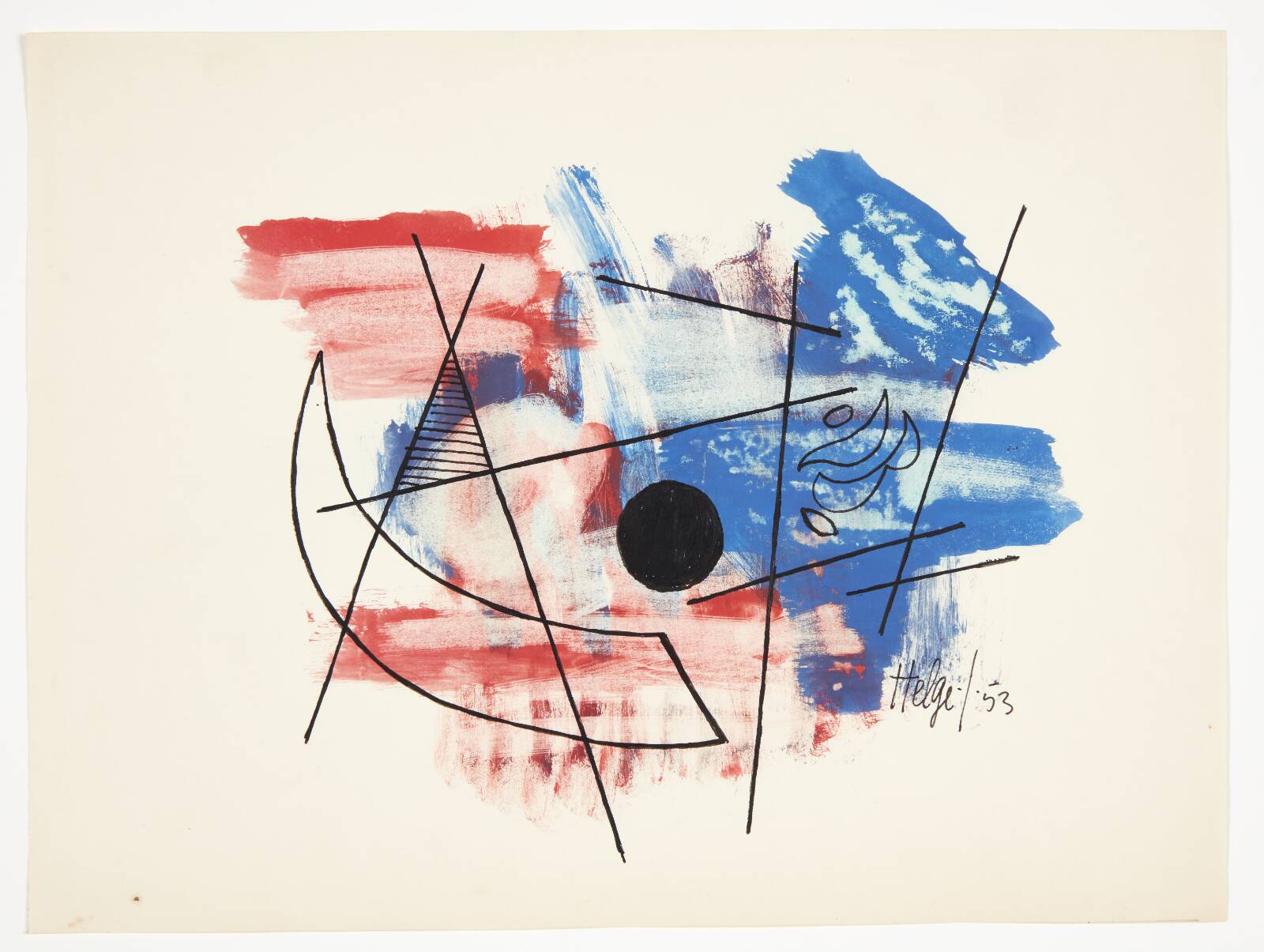 Abstrakt komposition, Helge Jacobsen, 1953
