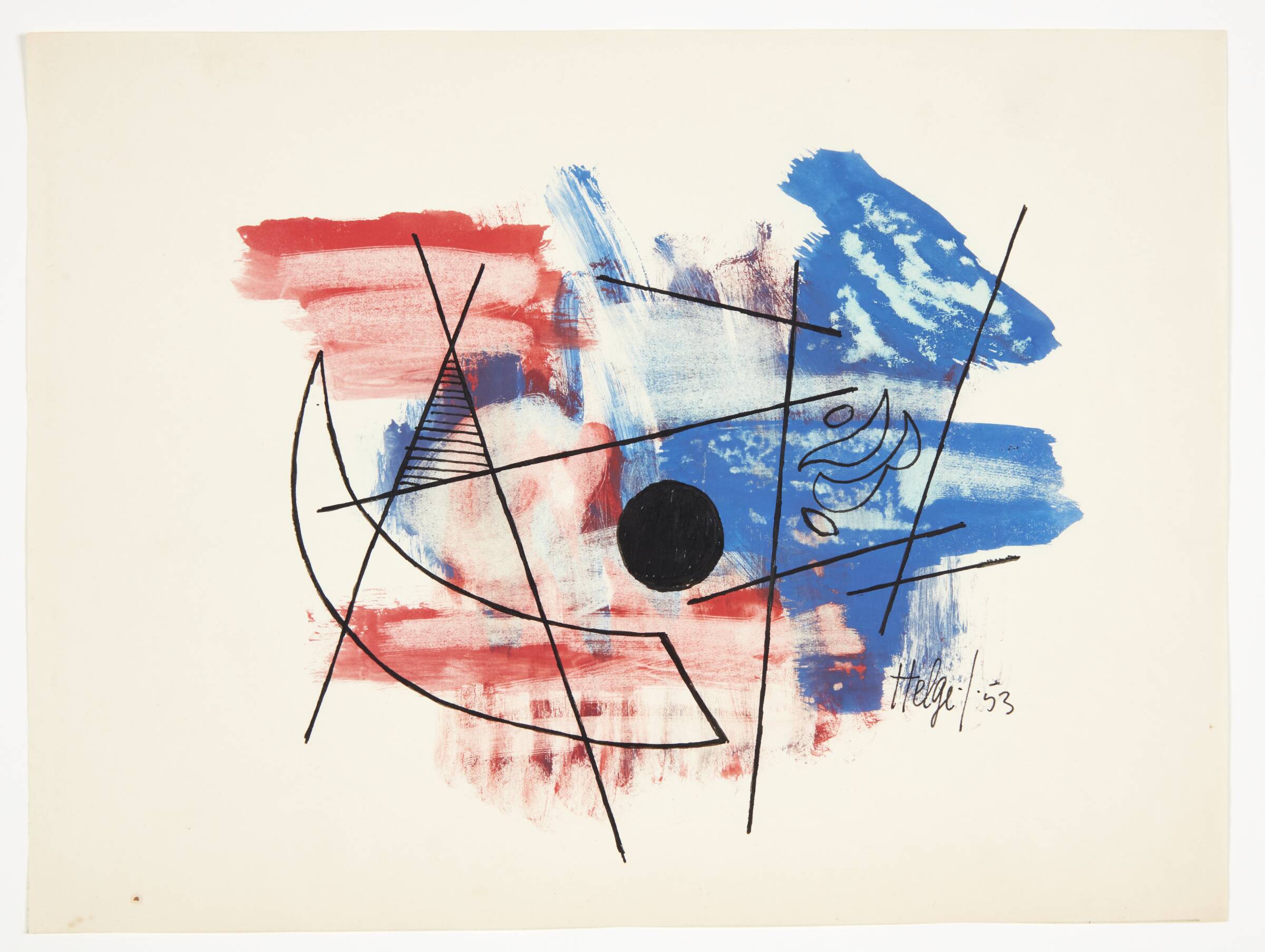Abstrakt komposition, Helge Jacobsen, 1953