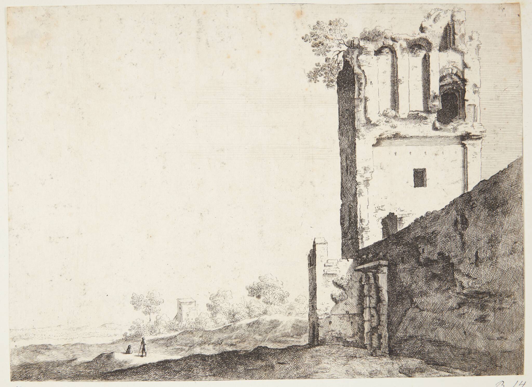 Romerske ruiner. Pars murorum Romae Veteris
