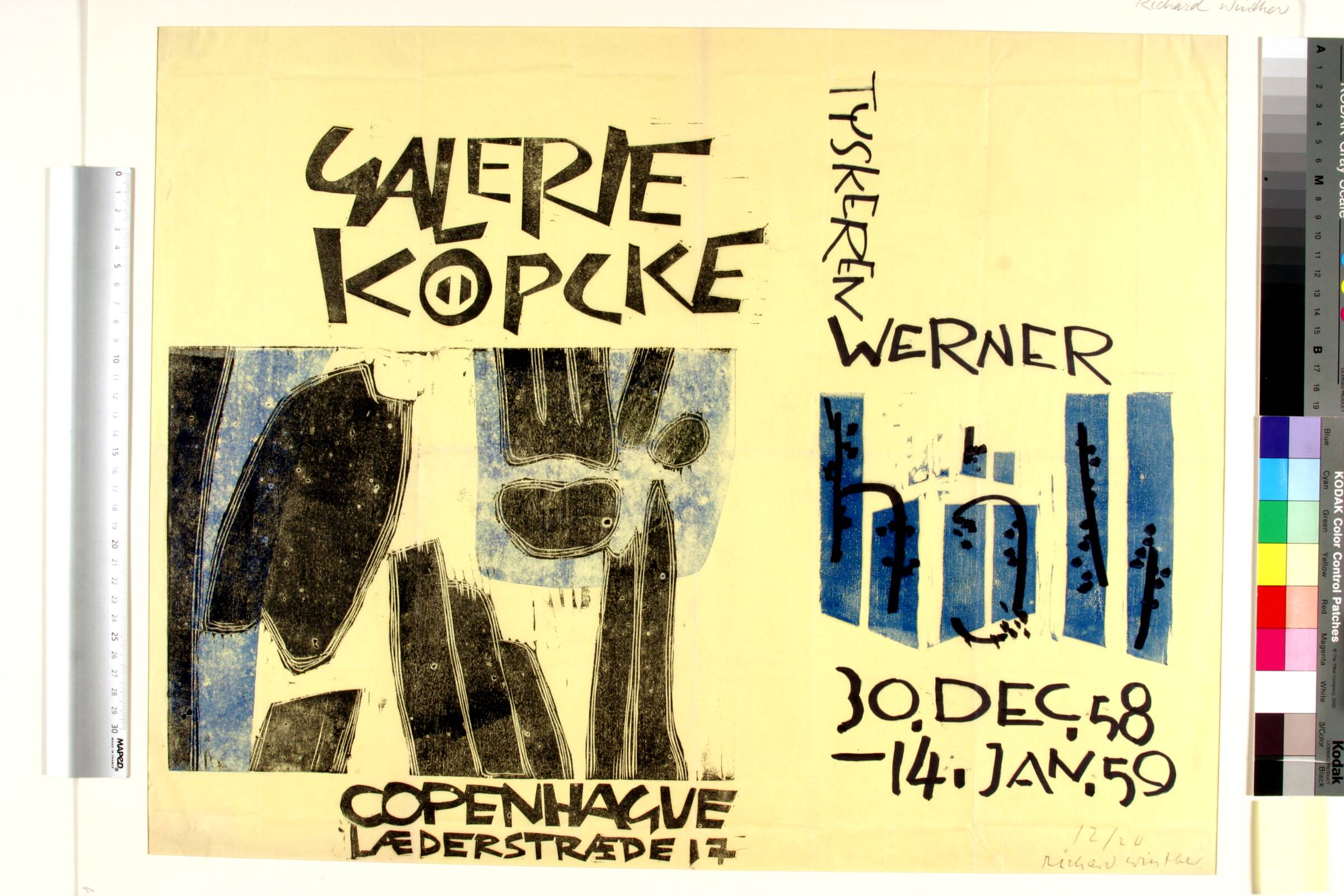 Udstillingsplakat for Werner i Galerie Köpcke, Richard Winther, 1958