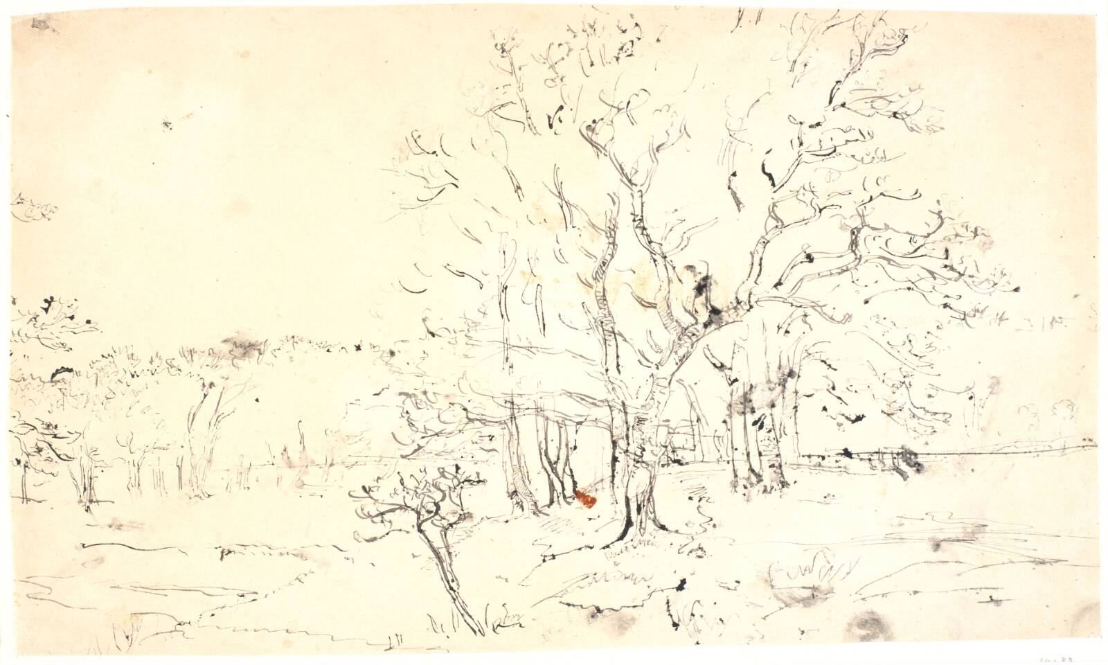 Landskab med træer, Dankvart Dreyer, 1842-1846