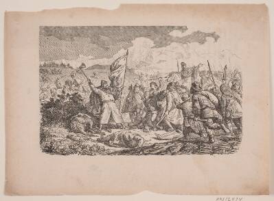 Året 1157. Illustration til "Folkekalender for Danmark 1857"