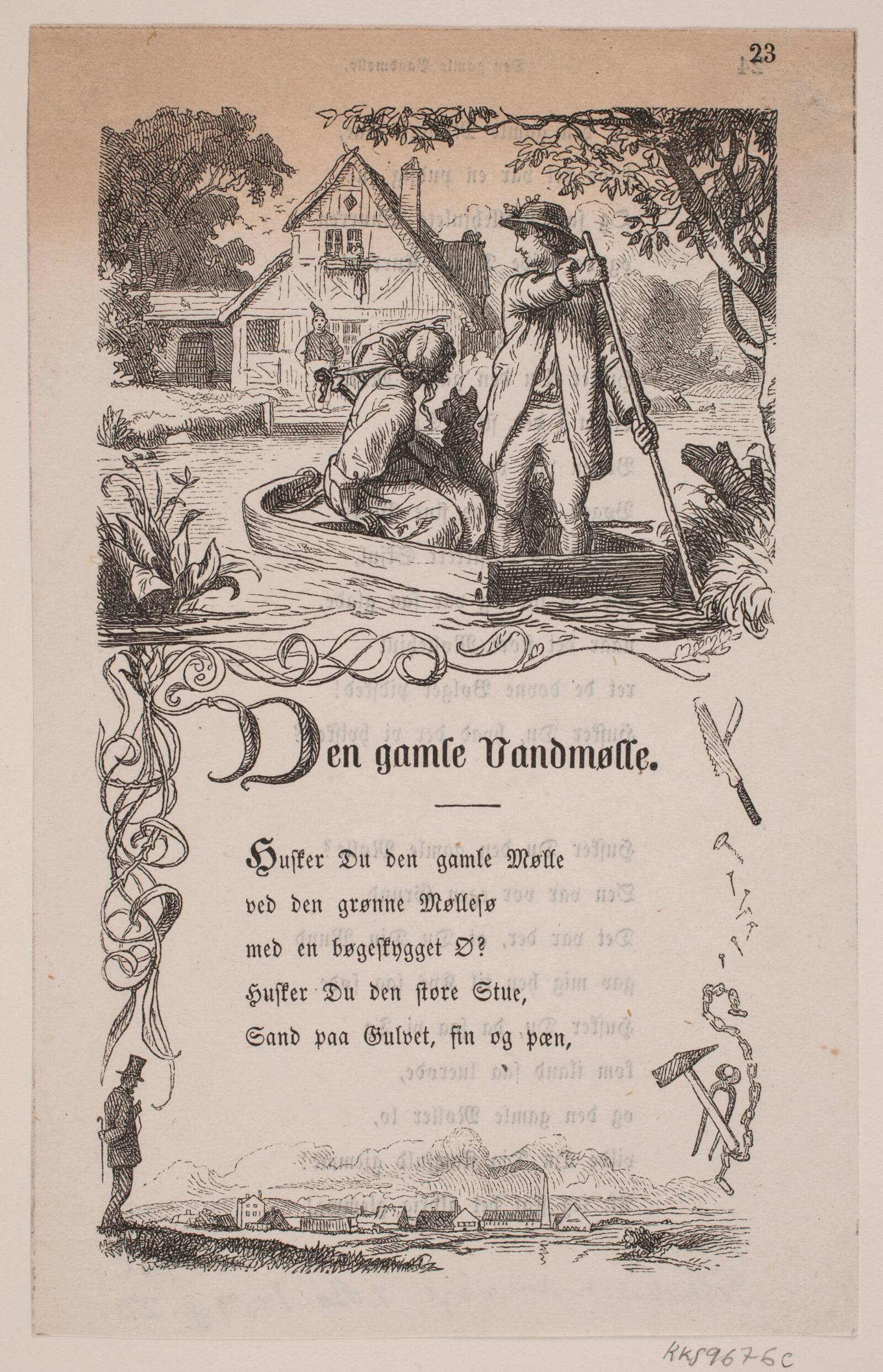 Den gamle vandmølle, H.C. Henneberg, 1857