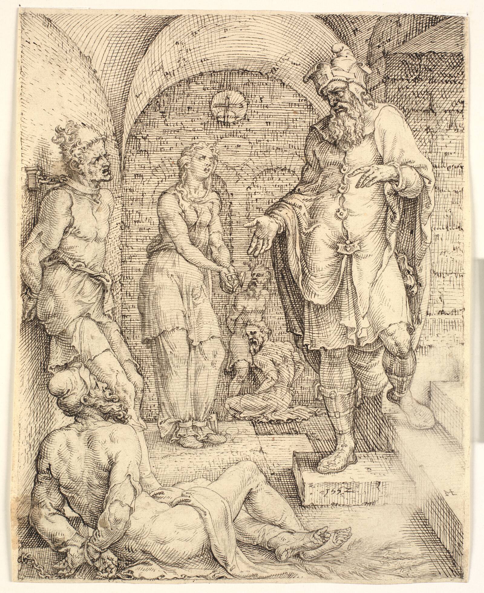 Fangernes løsladelse, Maarten van Heemskerck, 1552