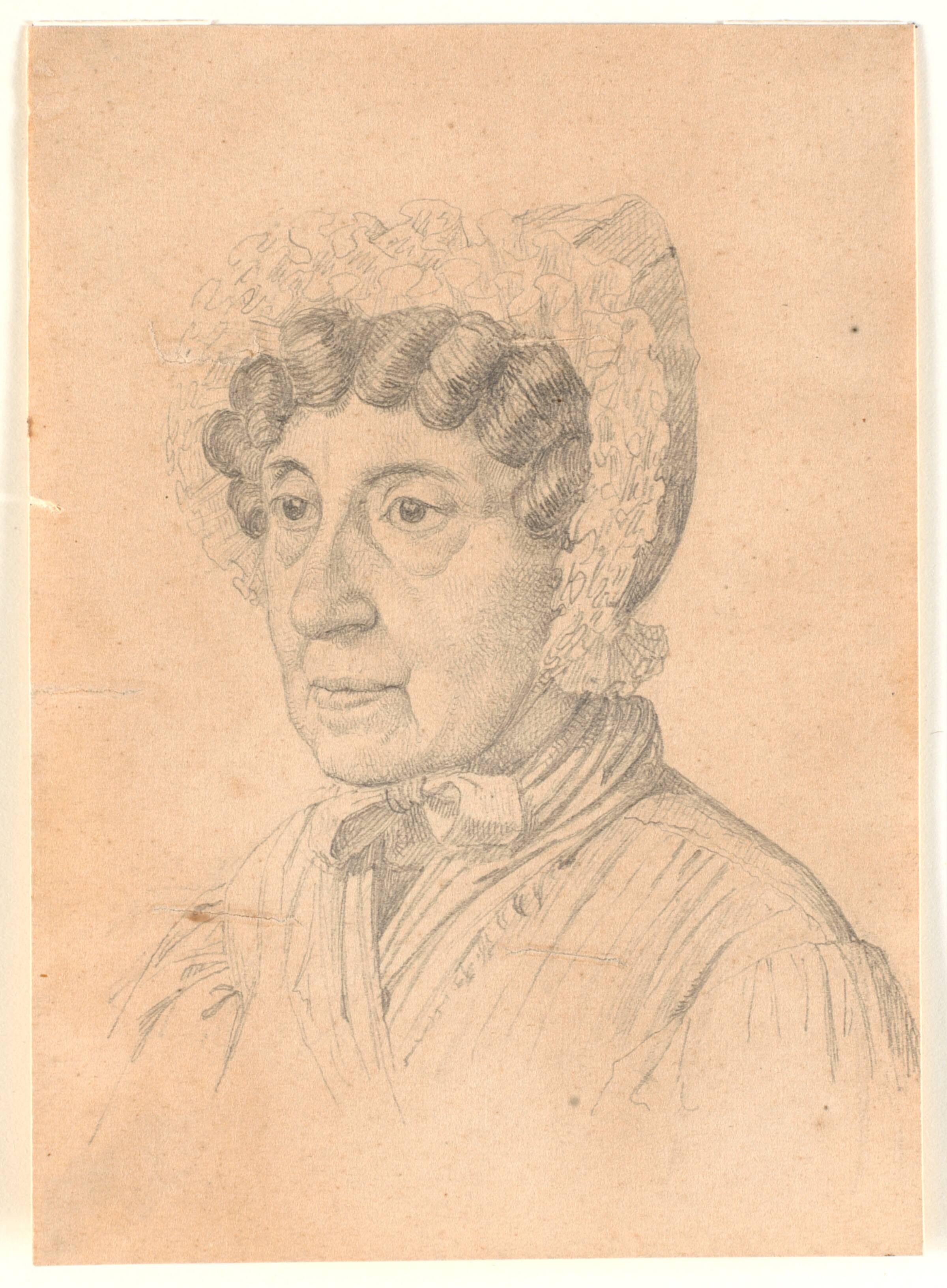 Portræt af ældre dame, muligvis konsul Bravos mor, H.W. Bissen, 1798-1868