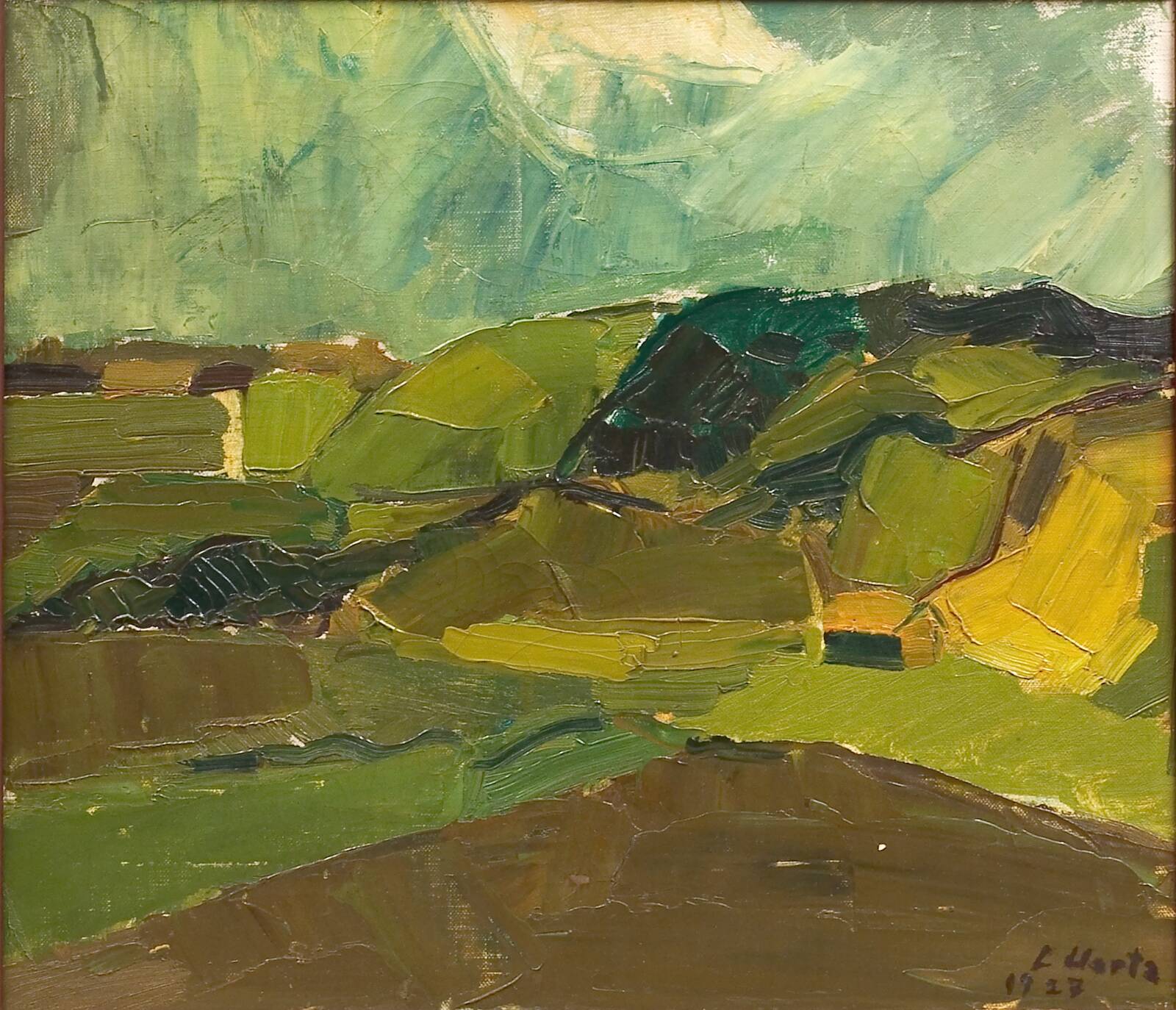 Landskab med bakker, Lauritz Hartz, 1927