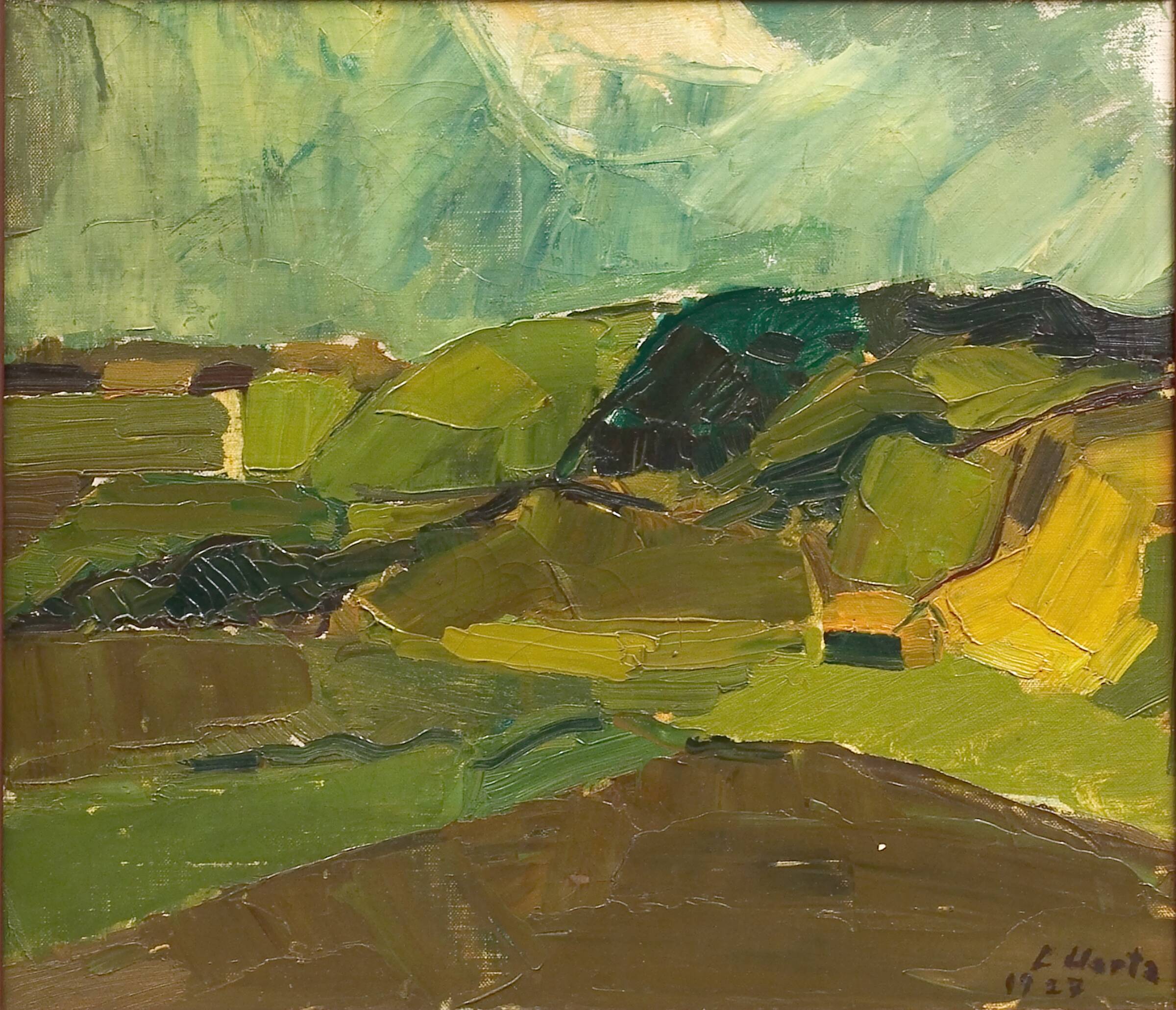 Landskab med bakker, Lauritz Hartz, 1927