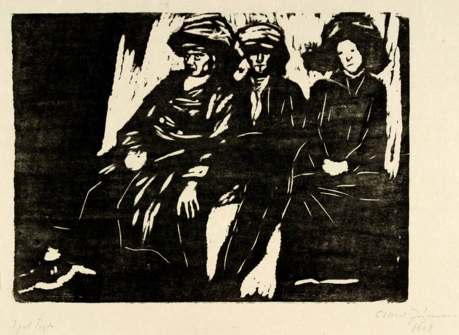 Tre mennesker, Aksel Jørgensen, 1909