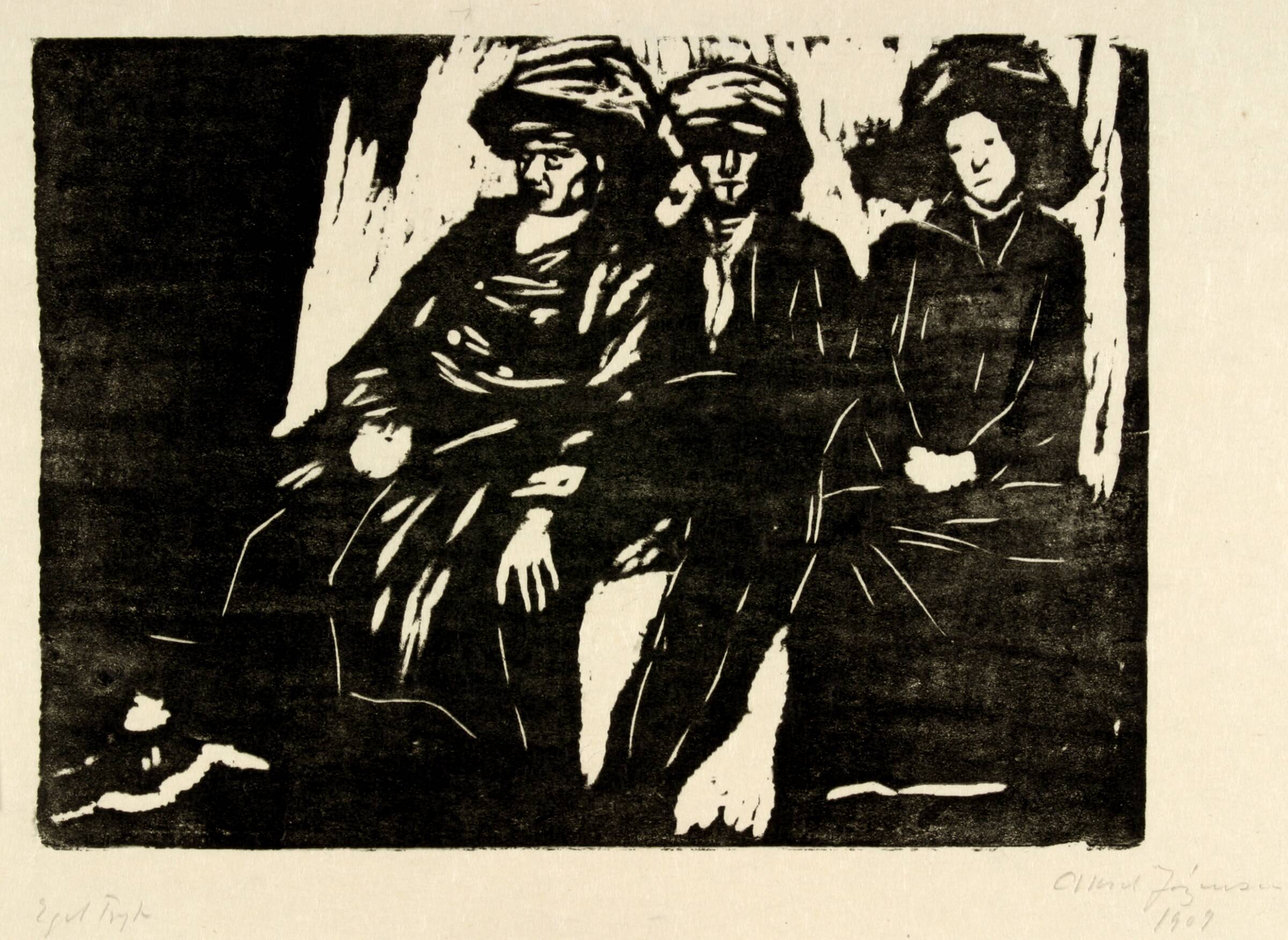 Tre mennesker, Aksel Jørgensen, 1909