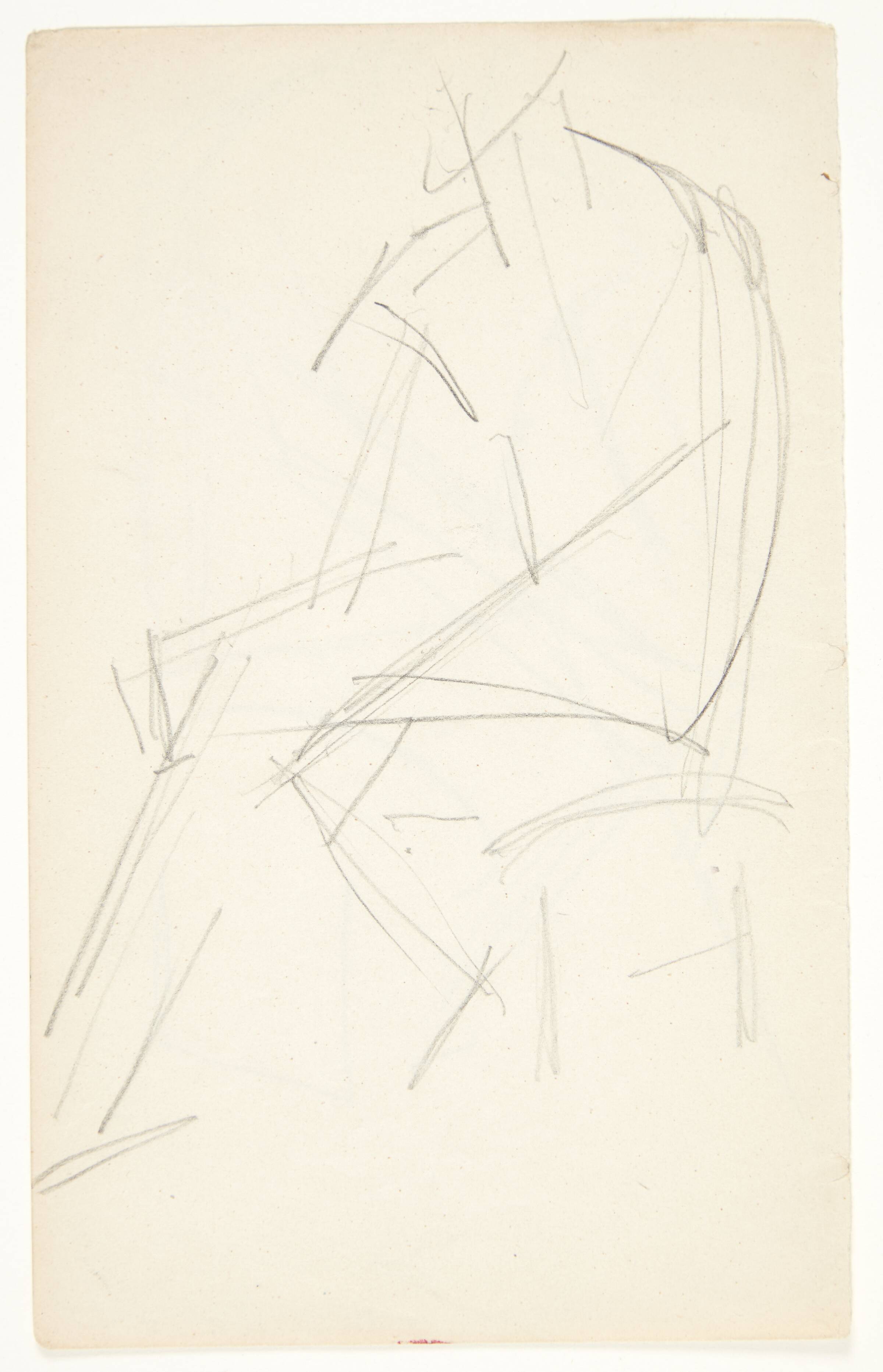 Siddende mandlig model, vendt mod venstre, med hænderne på knæene, Edvard Weie, 1908-1912