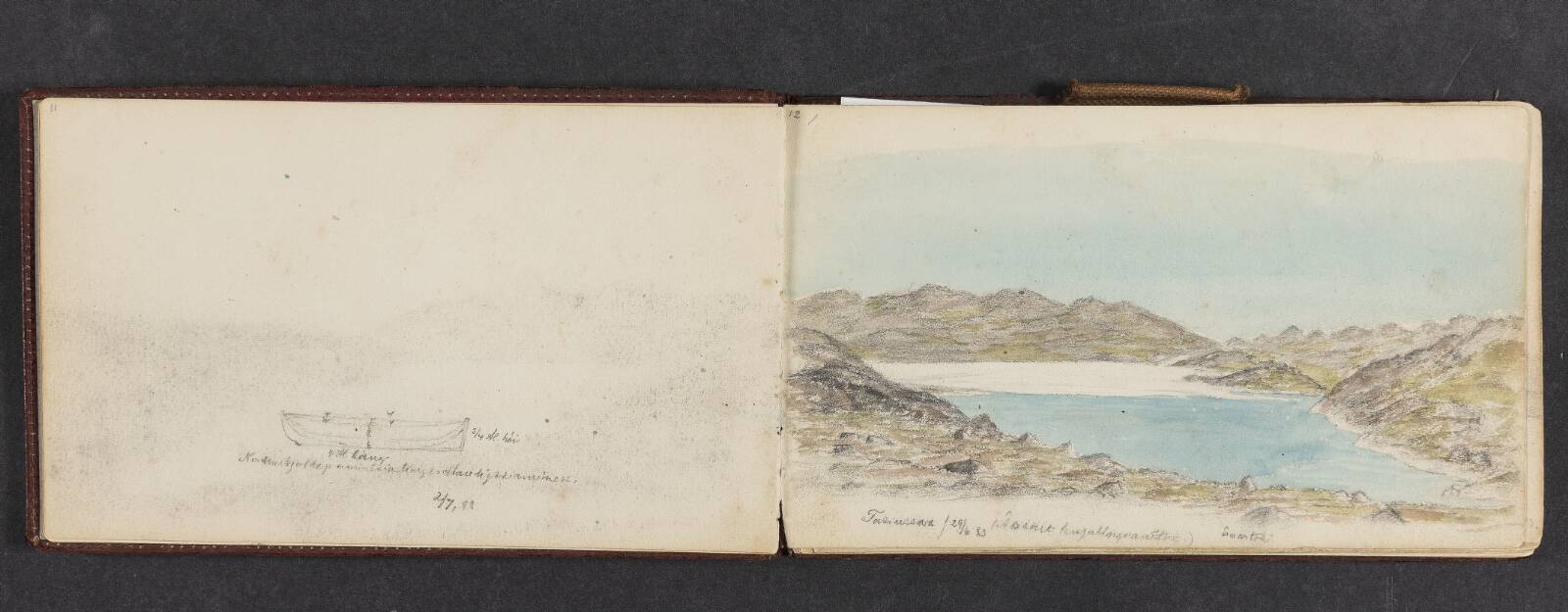 Skitse af båd, Lars Møller, 1883