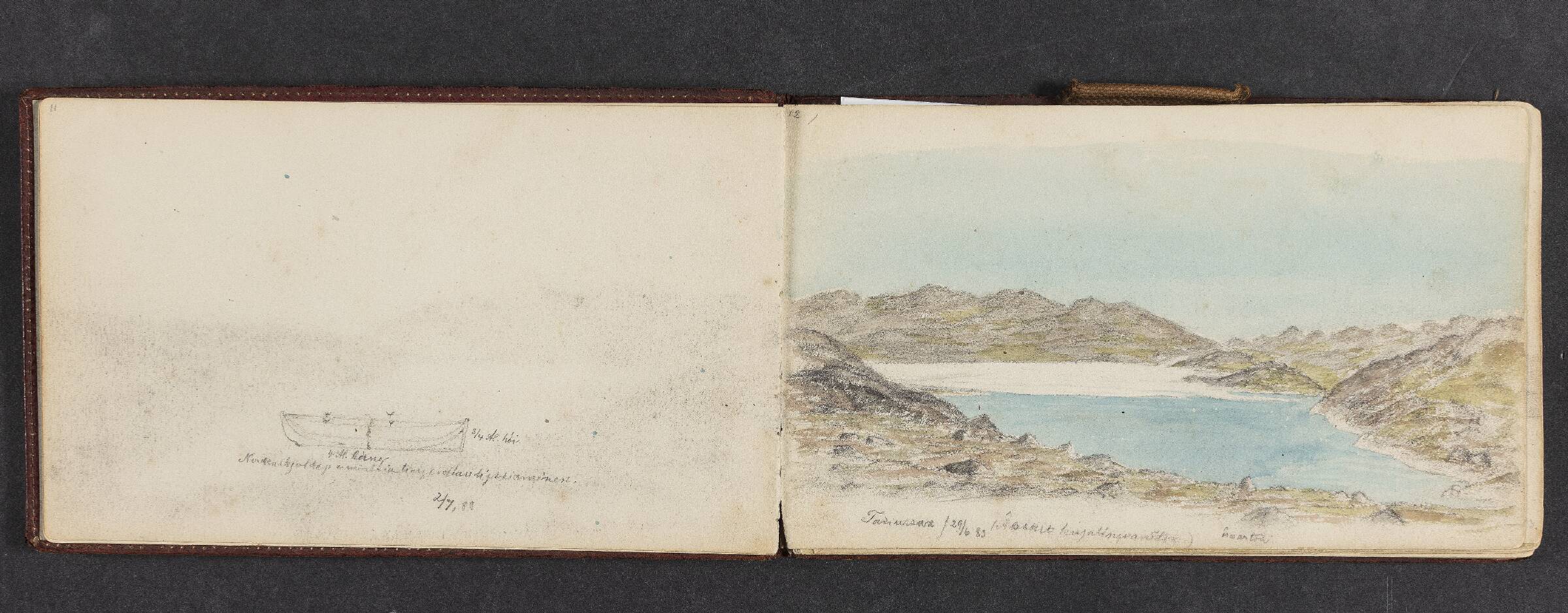 Skitse af båd, Lars Møller, 1883