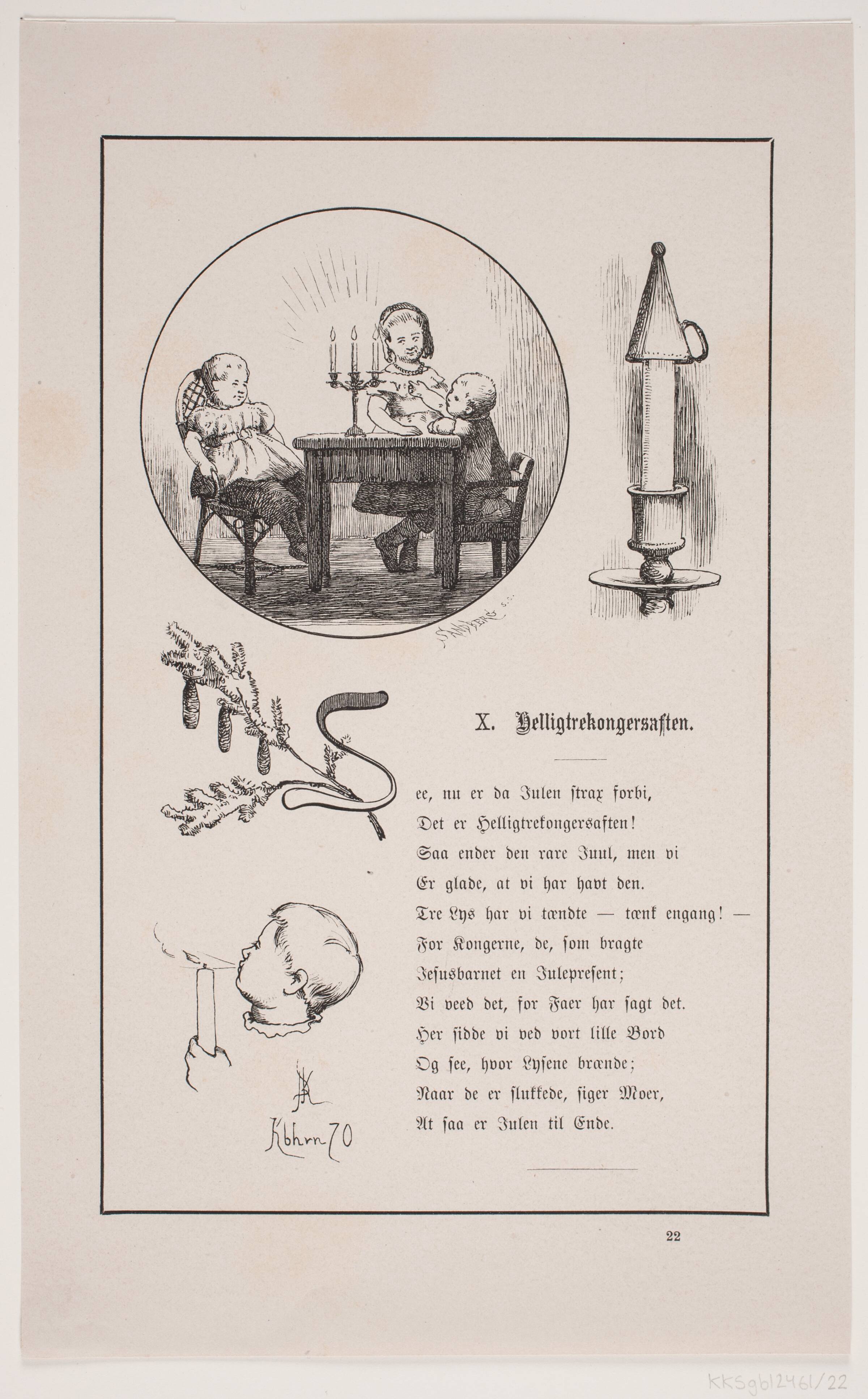 Illustration til Johan Krohn, "Peters jul", Carl Leonard Sandberg, 1870