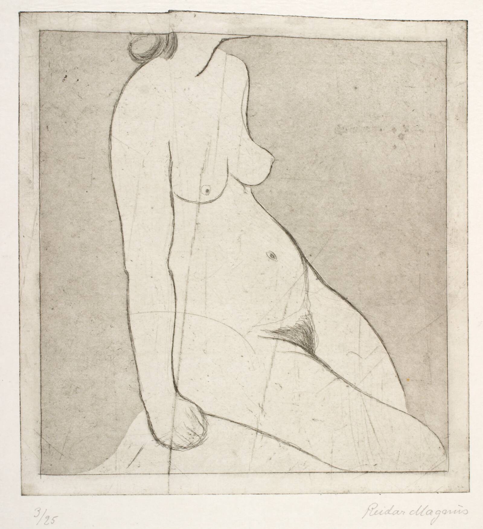 Siddende model, torso, Reidar Magnus, 1938