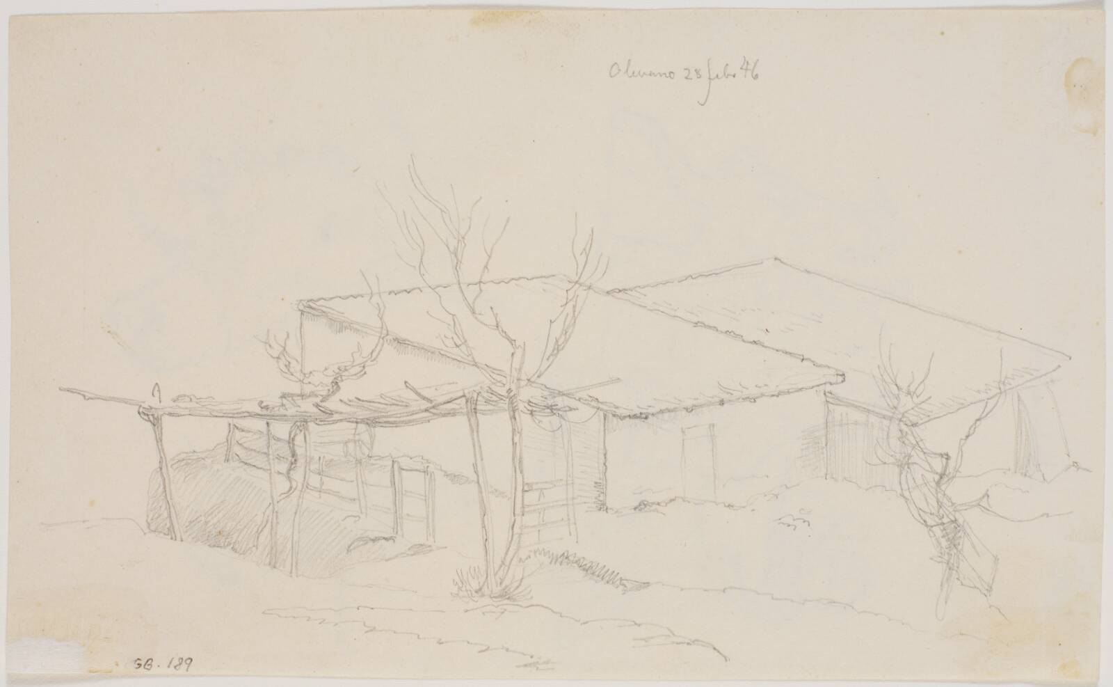 Nogle udhuse, Johan Thomas Lundbye, 1846