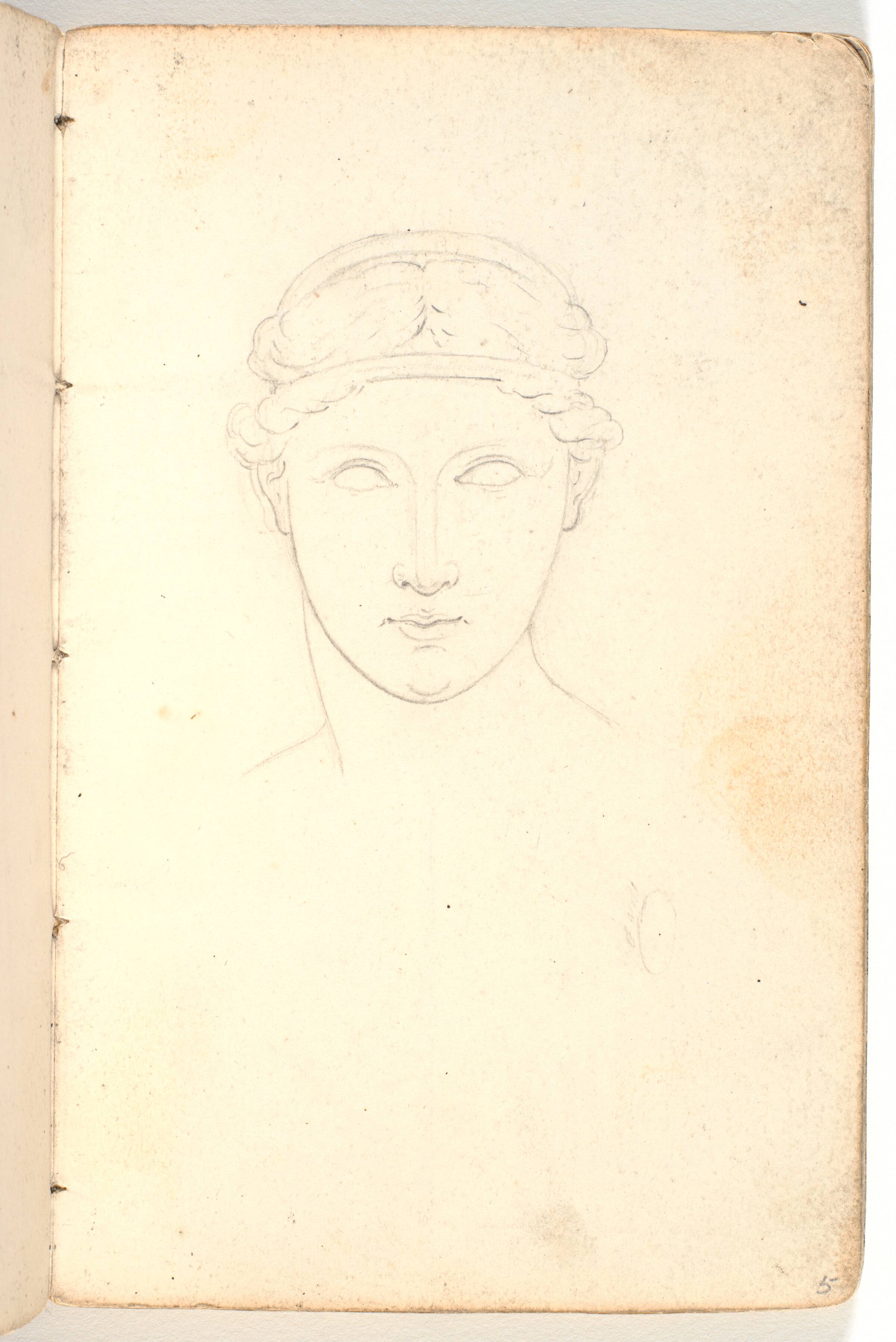 Rids af antikt kvindehoved, Martinus Rørbye, 1825-1826