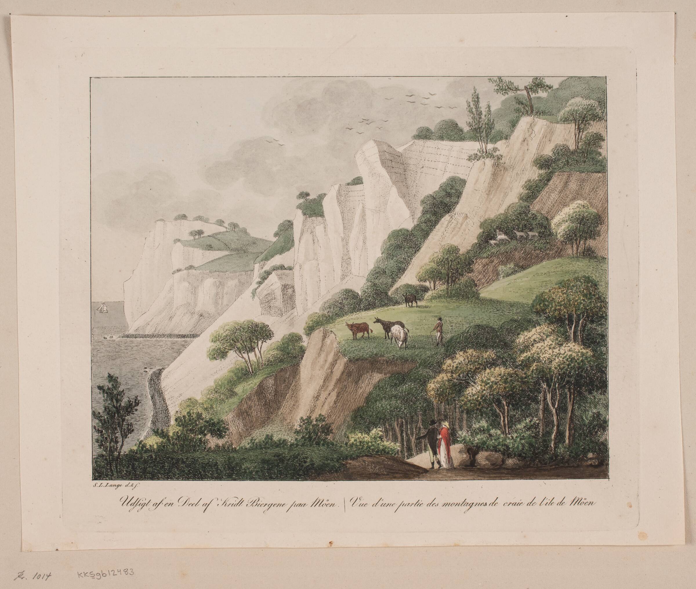 Udsigt af en del af kridtbjergene på Møn, Søren L. Lange, 1803