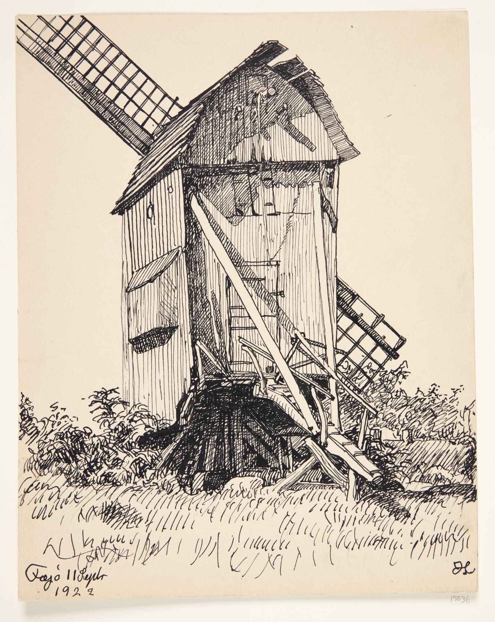 Mølle. Fejø, Johannes Larsen, 1922