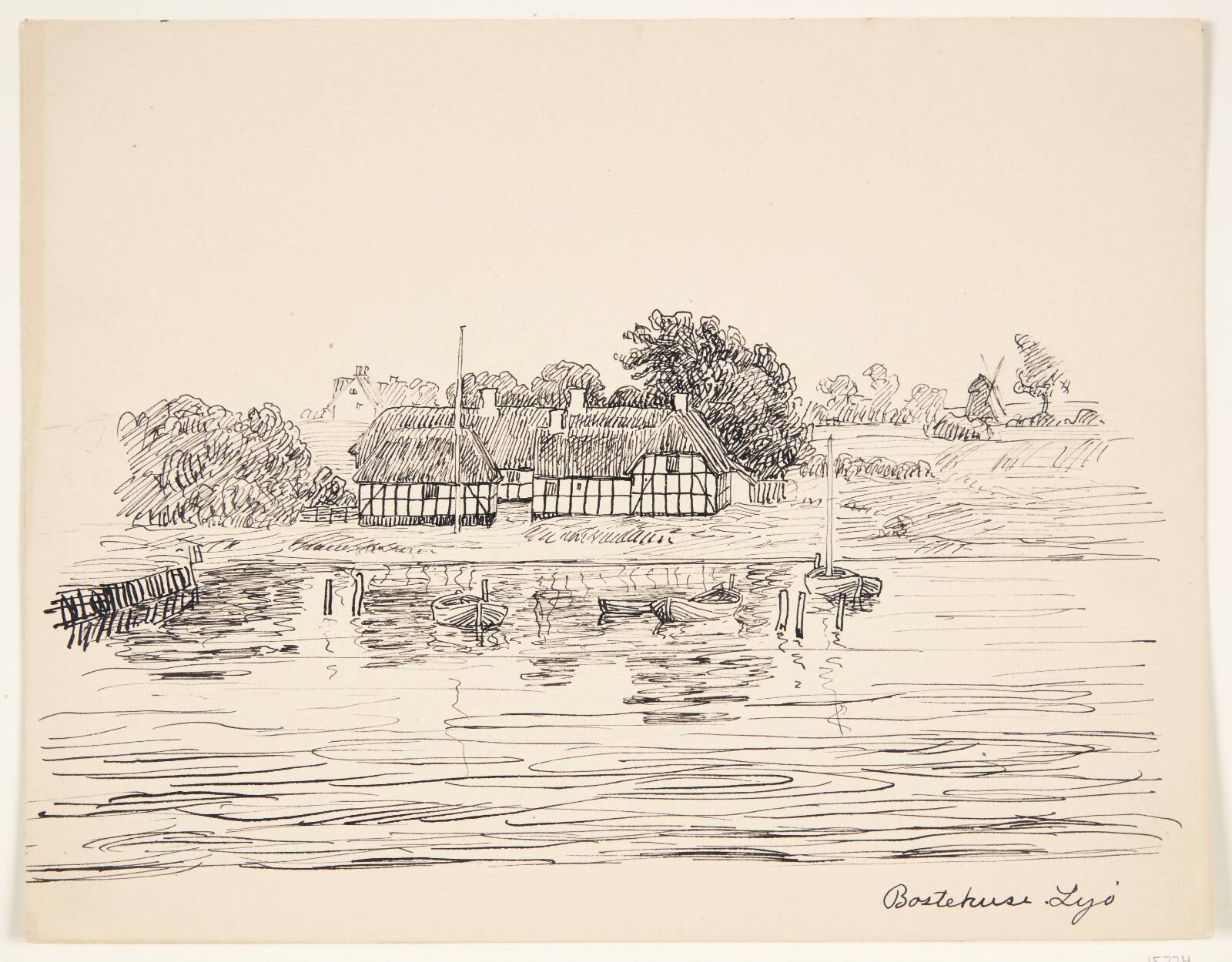 "Bostehuse". Lyø, Johannes Larsen, 1921