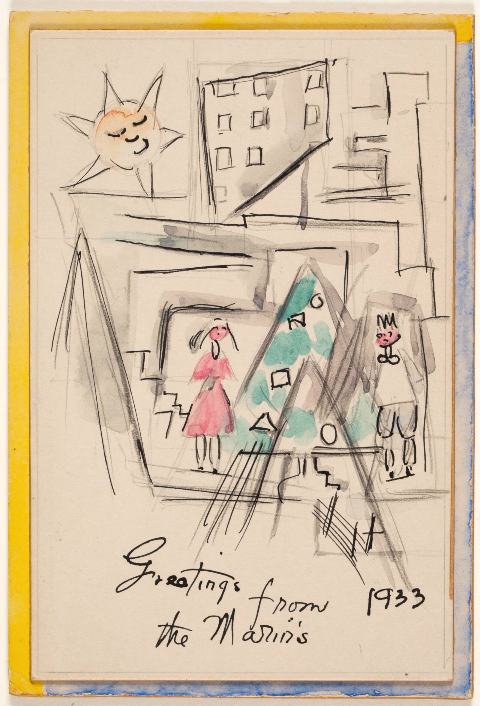 Greetings from the Marin's, John Marin, 1933