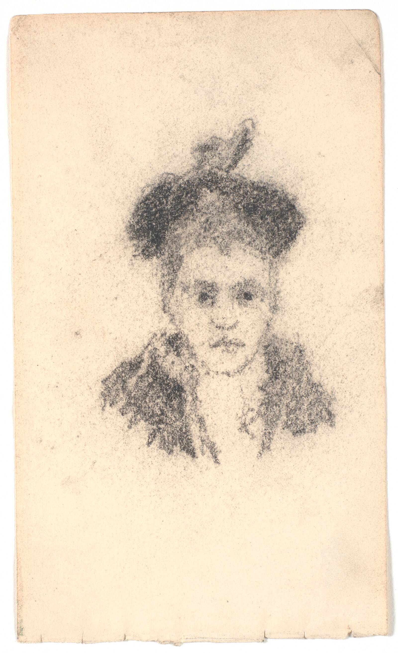 Dame med hat. Brystbillede, L.A. Ring, 1893-1895