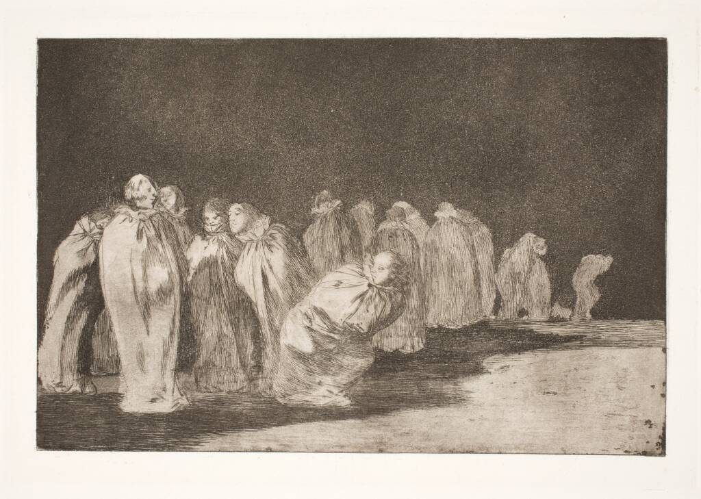 Mændene i sække (Der gemmer sig noget under sækkelærredet / du kan ikke dømme en mand på hans klæder), Francisco de Goya, 1815-1824