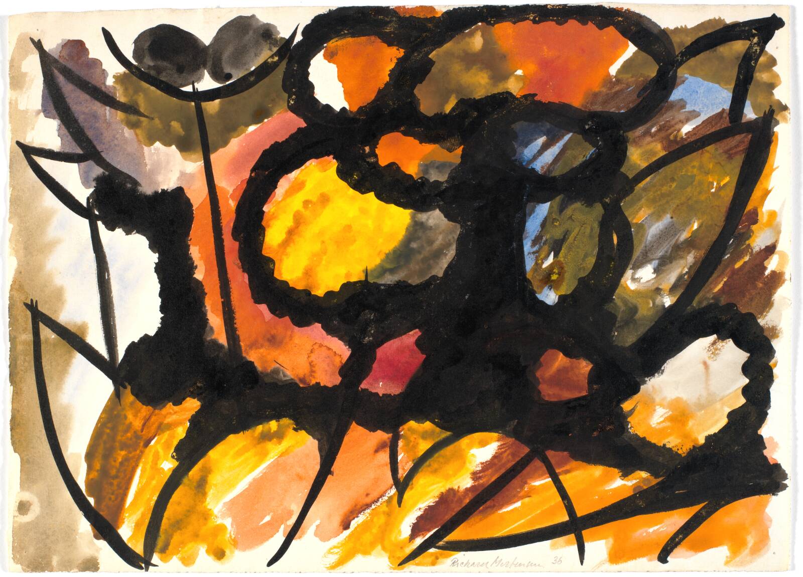 Komposition med botaniske elementer, Richard Mortensen, 1937-1940