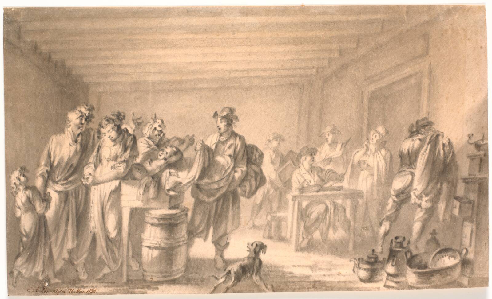 En udpantningsscene, C.A. Lorentzen, 1818-1821