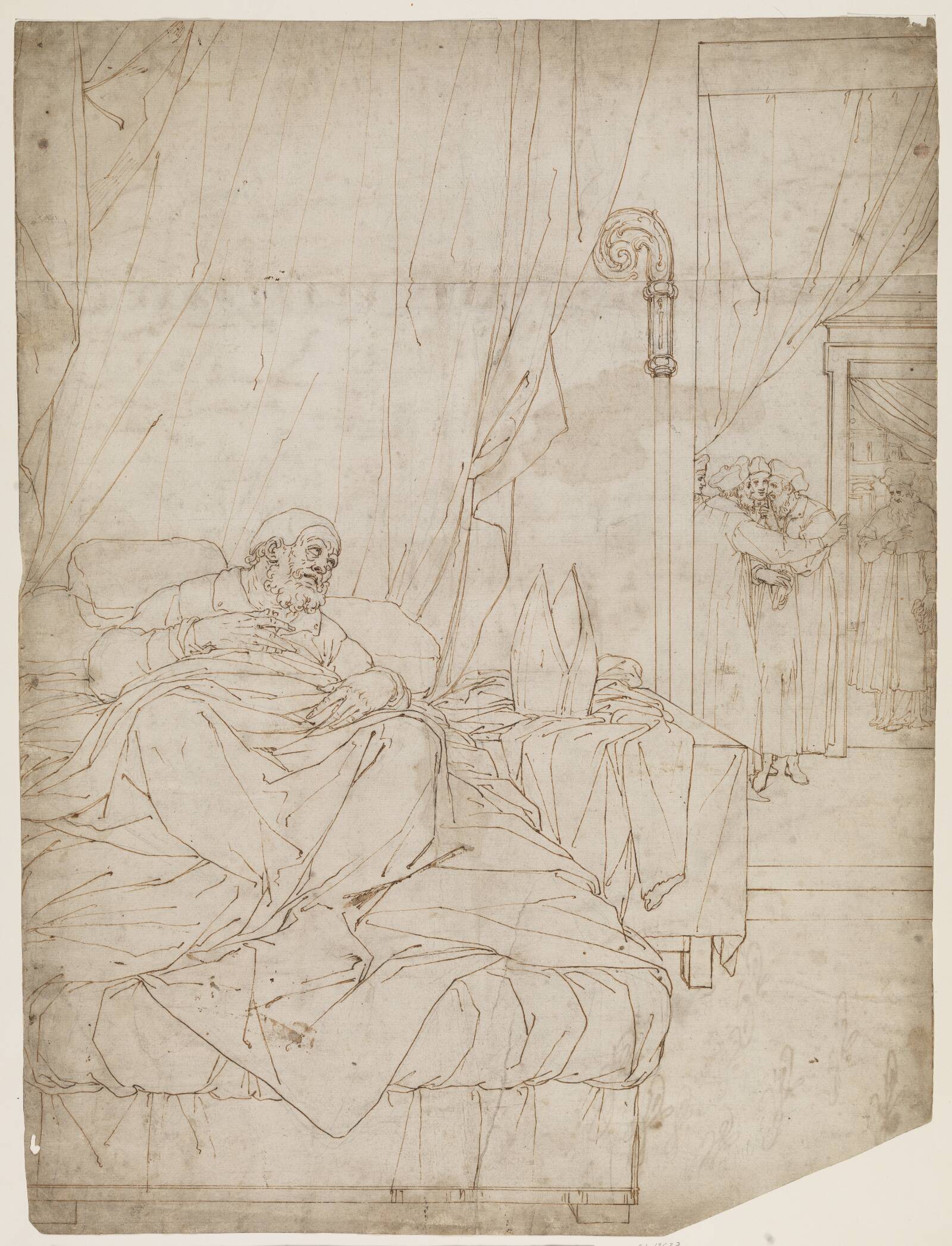 St Ambrosius på dødslejet, Camillo Procaccini, 1546-1629