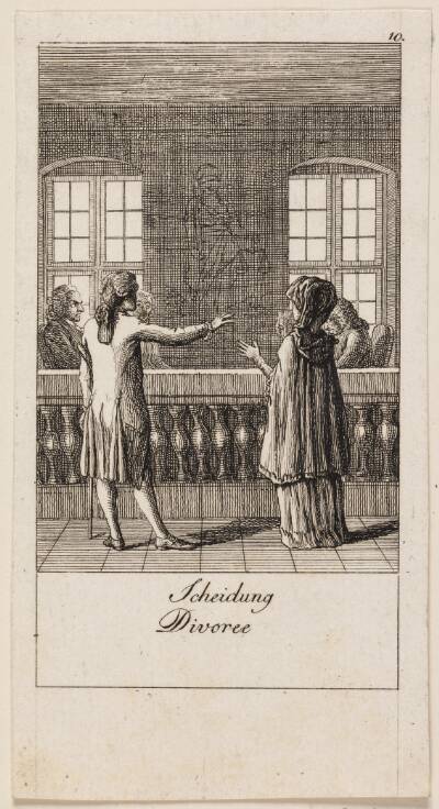 Illustration til giftermålets årsager og følger (Scheidung Divoree)