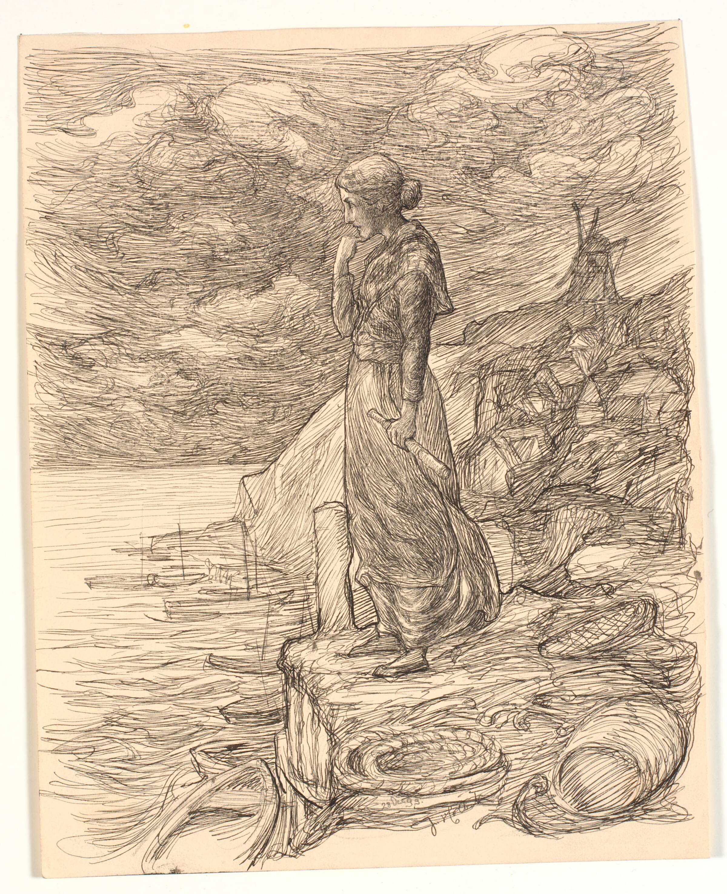 Illustration til Alfred Tennyson "Enoch Arden", Johannes Holbek, 1893