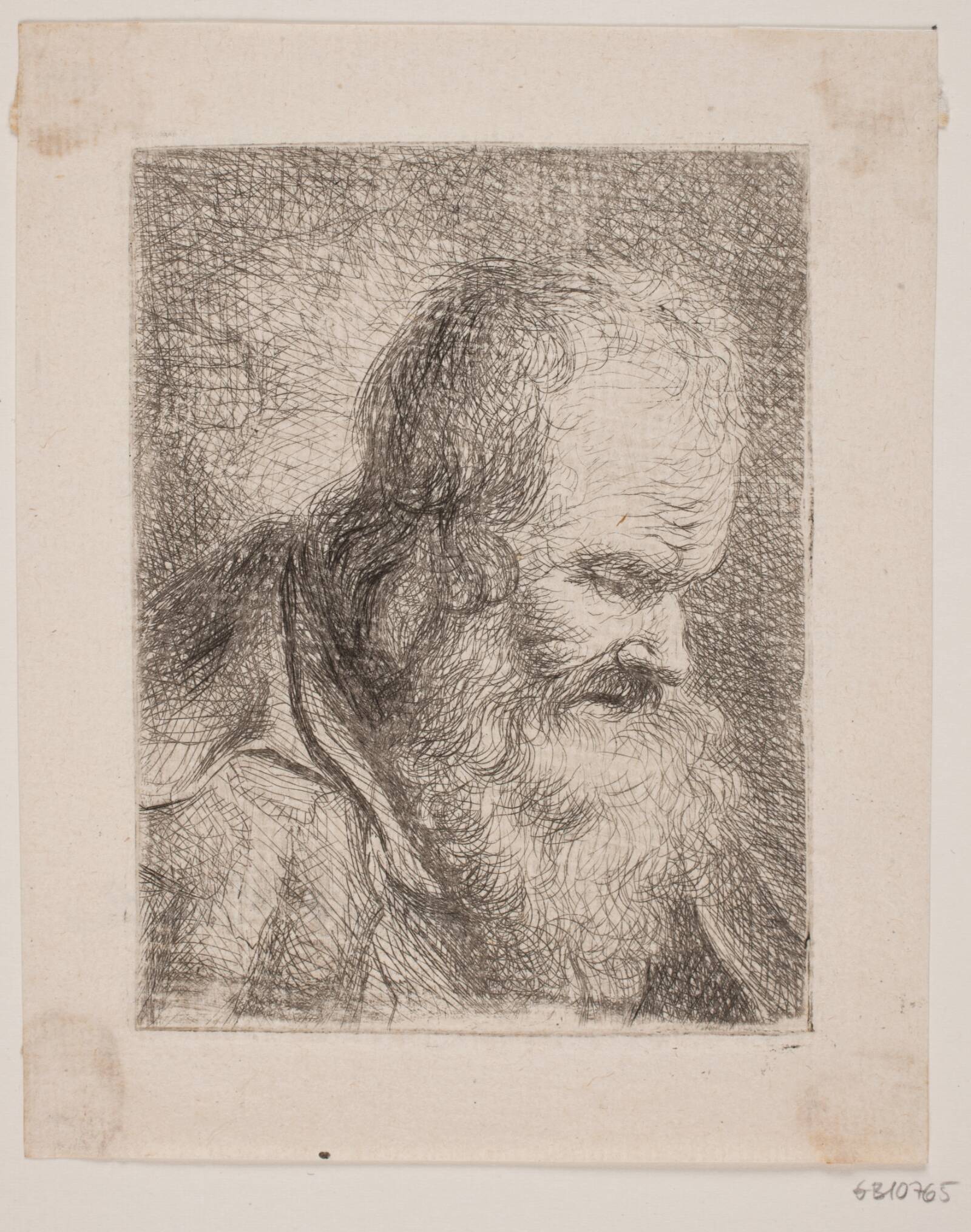Skægget Olding, Brystbillede, W.A. Müller, 1733-1816