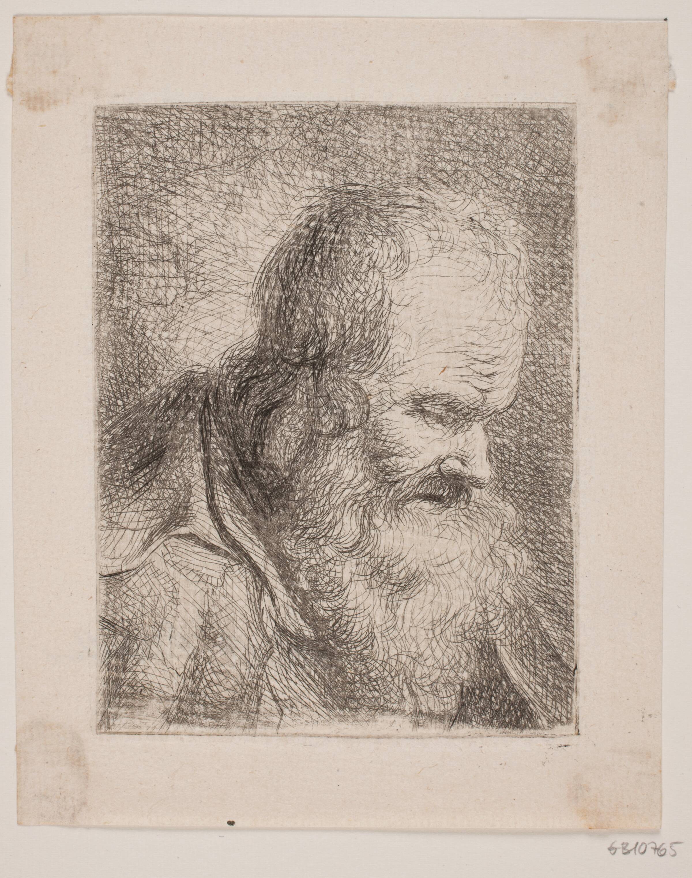 Skægget Olding, Brystbillede, W.A. Müller, 1733-1816
