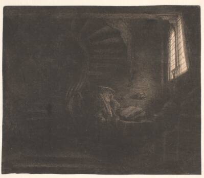 Den hellige Hieronymus i et mørkt værelse