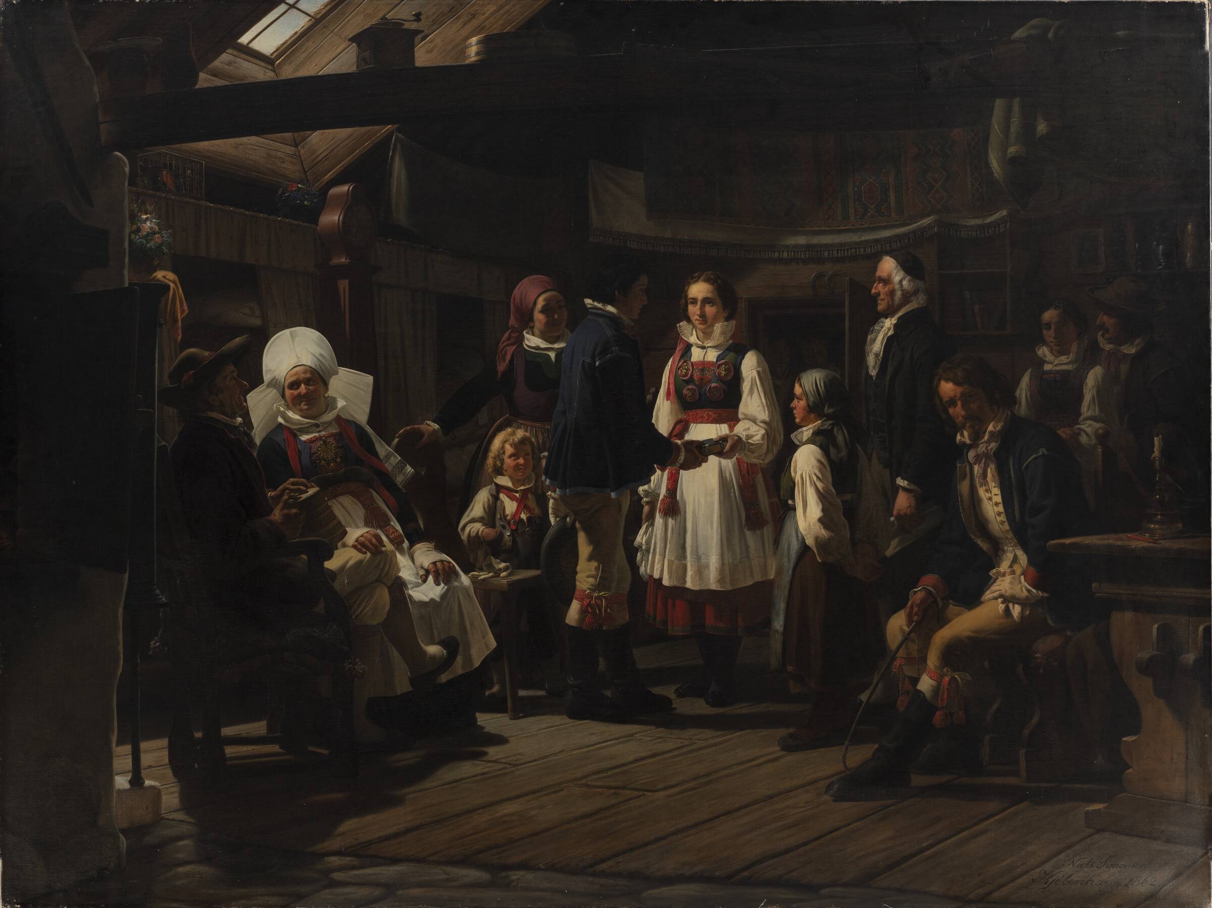 En trolovelse i Herrestad i Skåne, Niels Simonsen, 1862