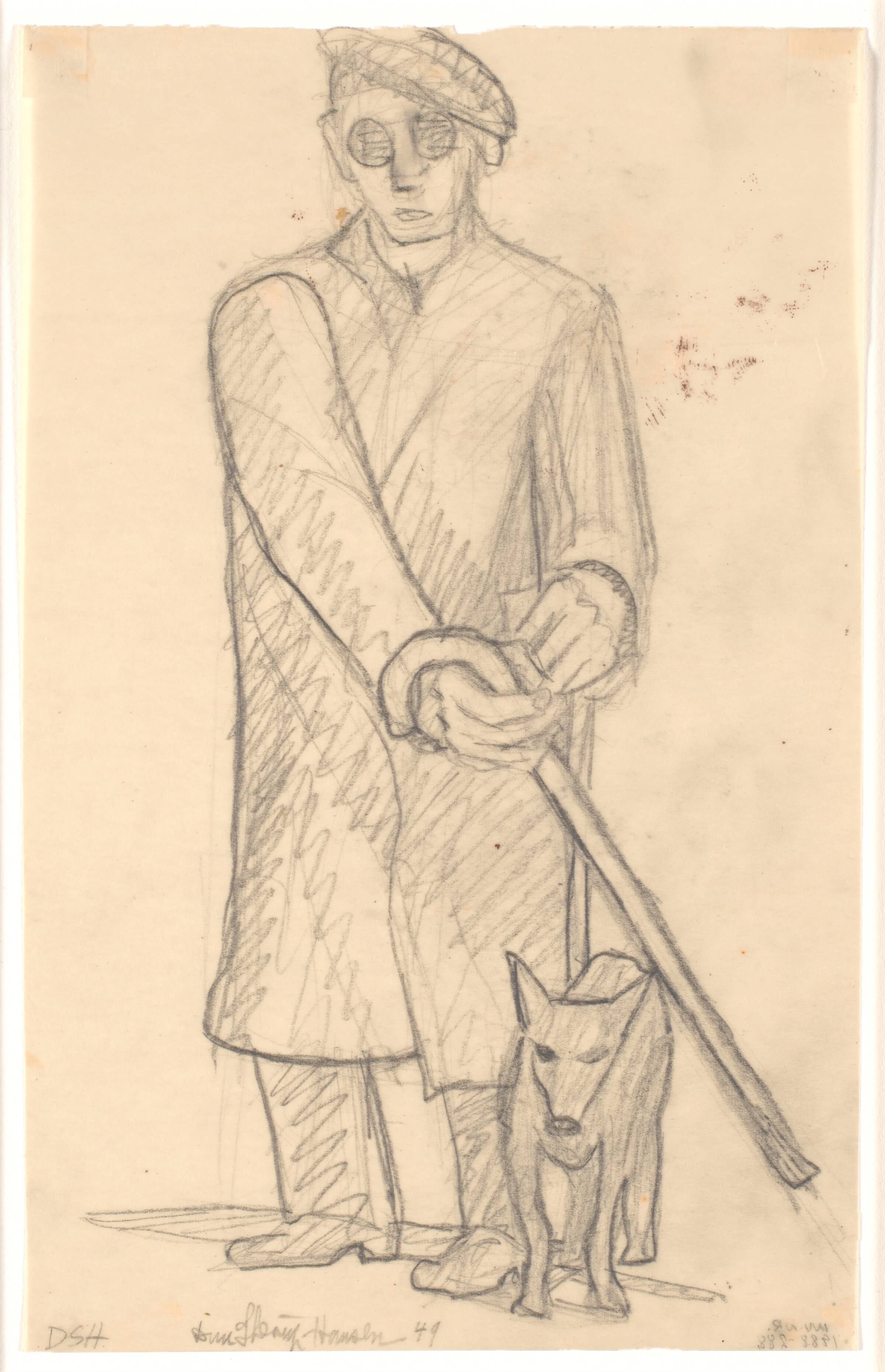 Figurstudie til kompositionen: De krigsblinde, Dan Sterup-Hansen, 1949