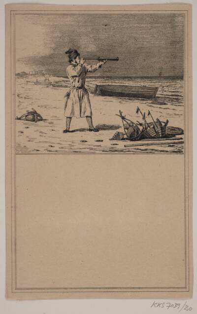 Lodsen. Nr. 19 i Chr. Winther og M. Rørbye, "25 Billeder for små børn"