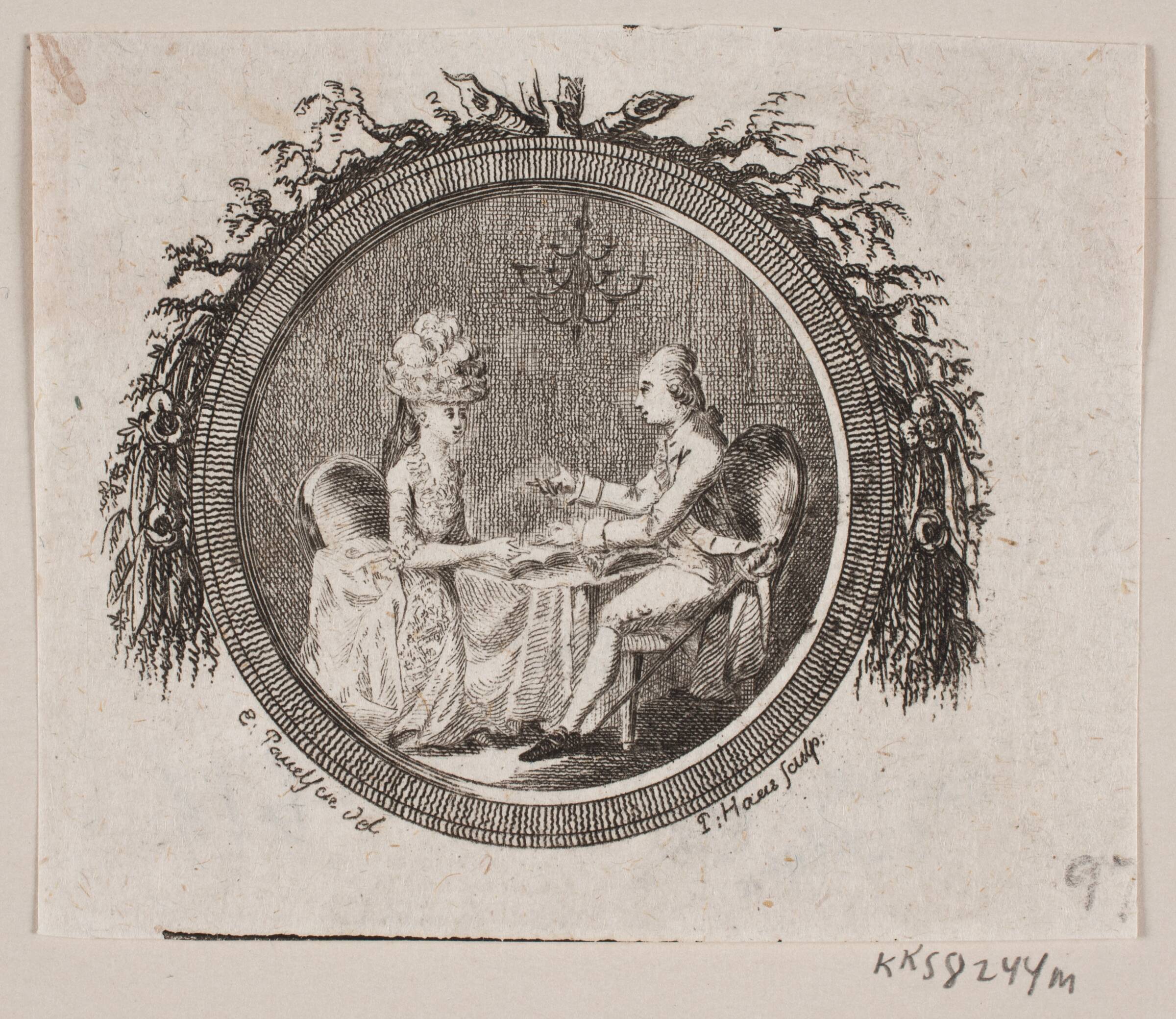 Vignet til Samuel Richardson "Sir Carl Grandisons Historie", Peter Haas, 1780-1782